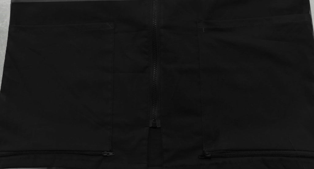 Barber jacket with collar 3 pockets (zipper on two bottom pockets) half sleeve with zipper