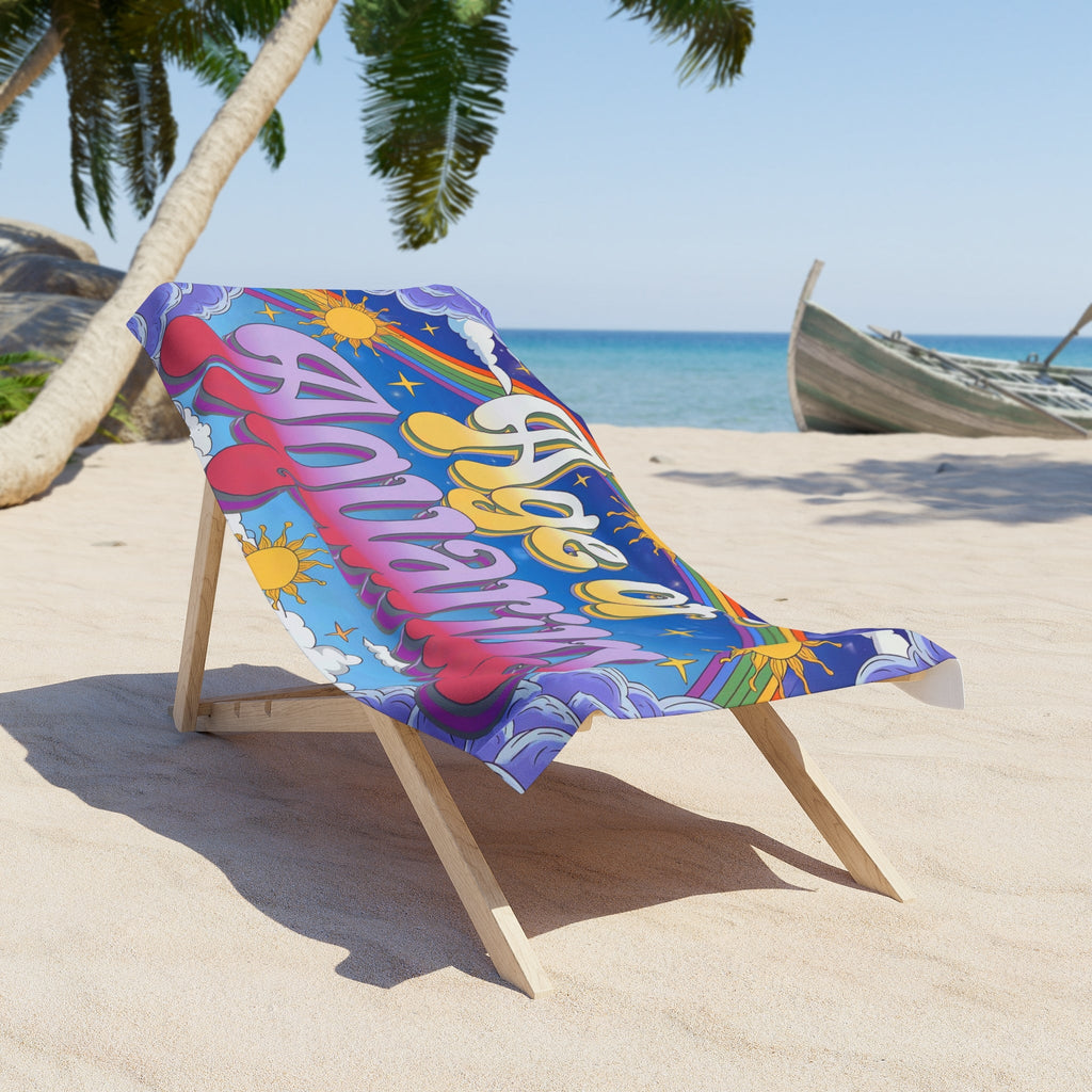 Colorful Age of Aquarius Beach Towel