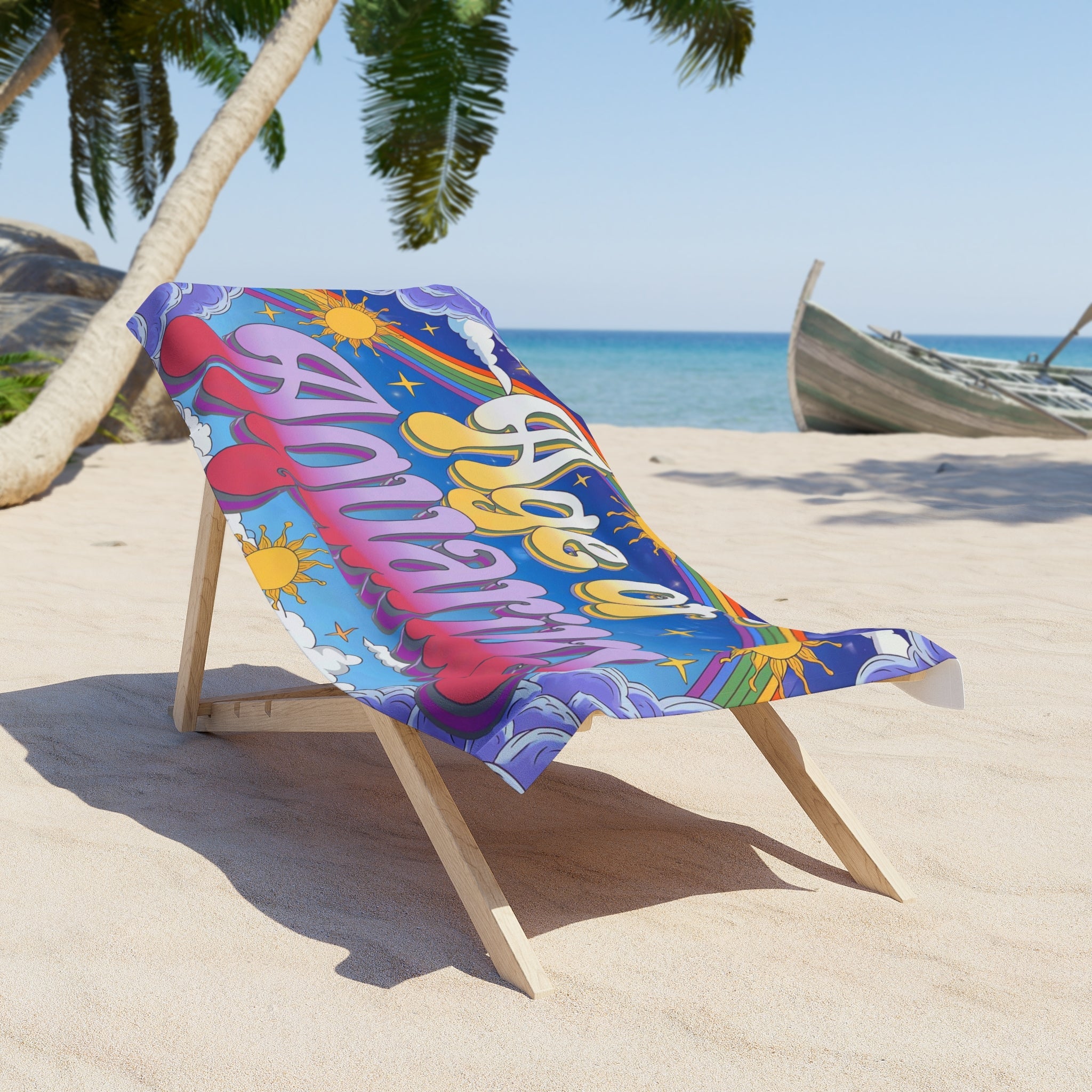 Colorful Age of Aquarius Beach Towel