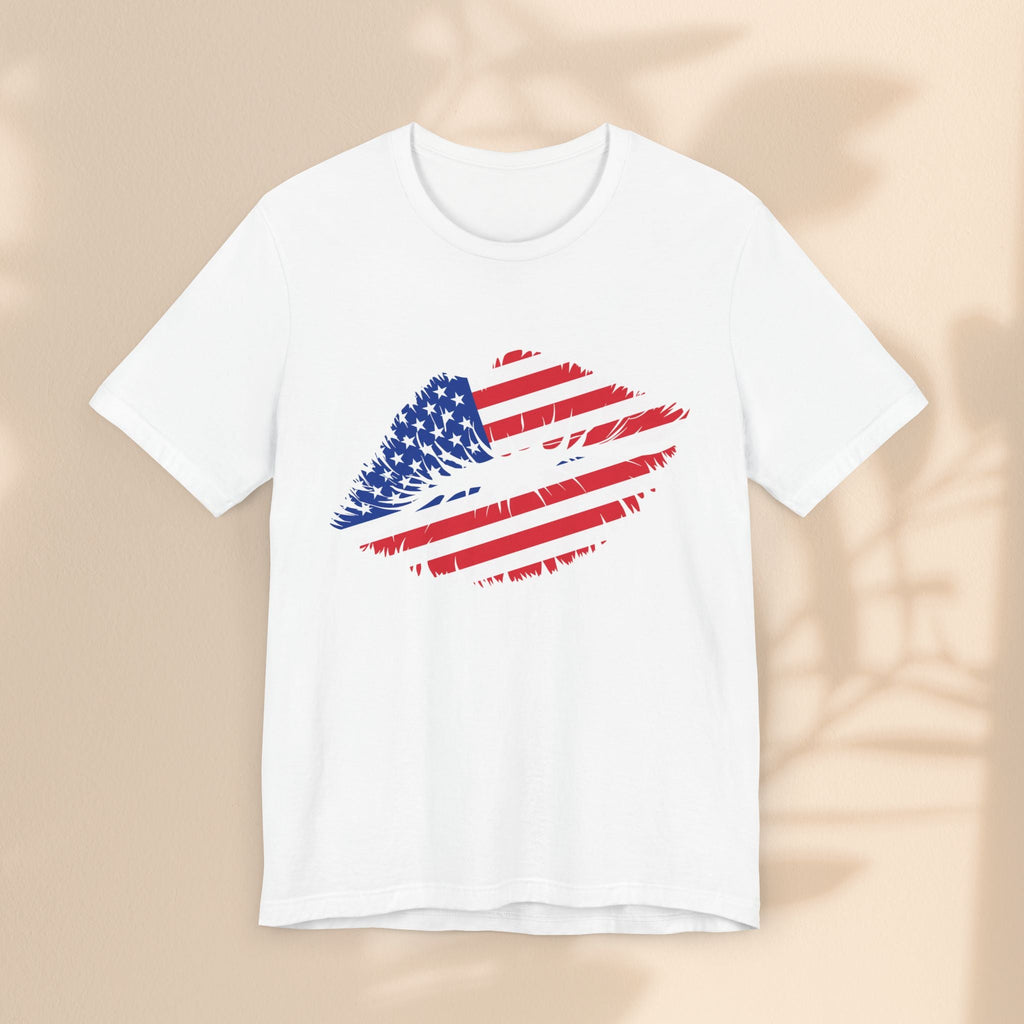 Patriotic Lip Print Tee, Unisex T-Shirt,