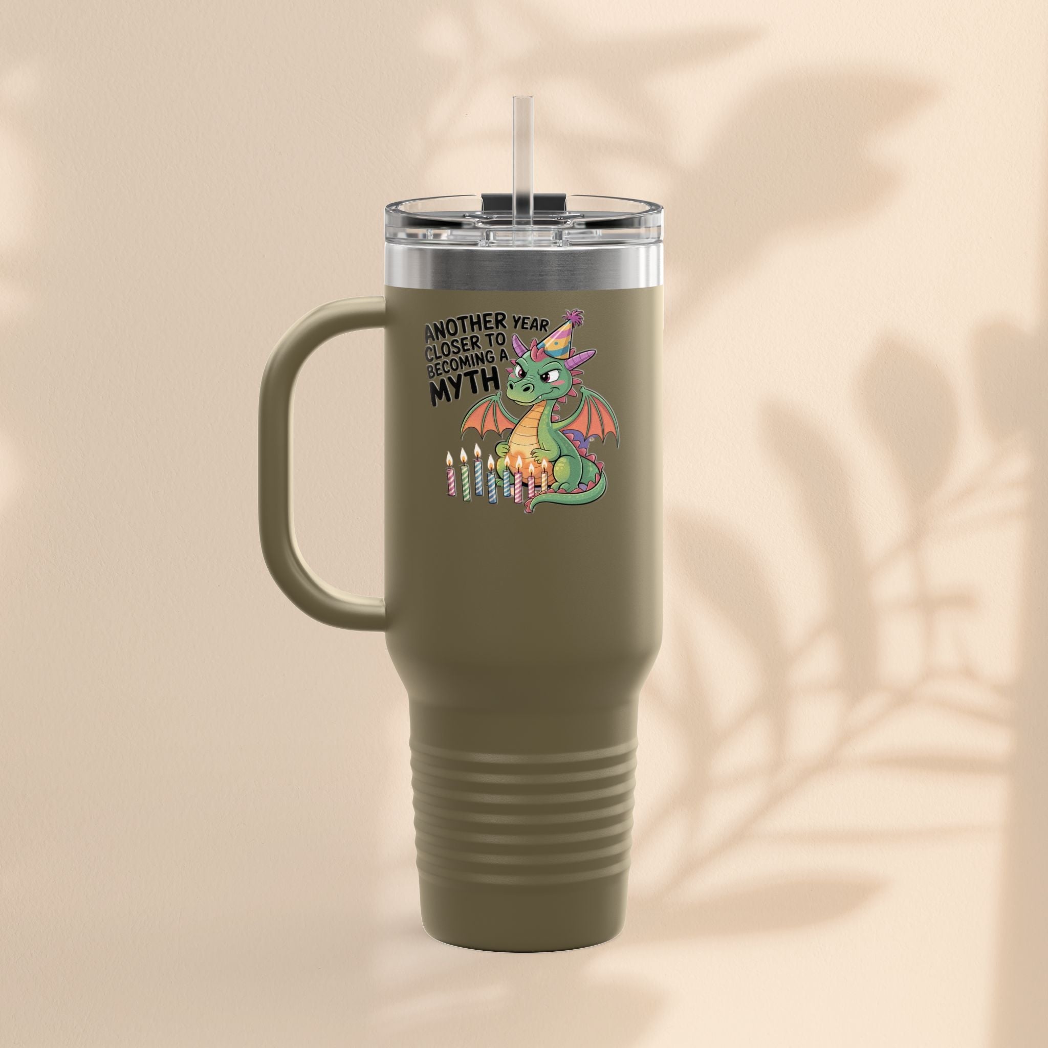 Dragon Insulated Travel Mug, 40oz, Dragon Birthday Tumbler