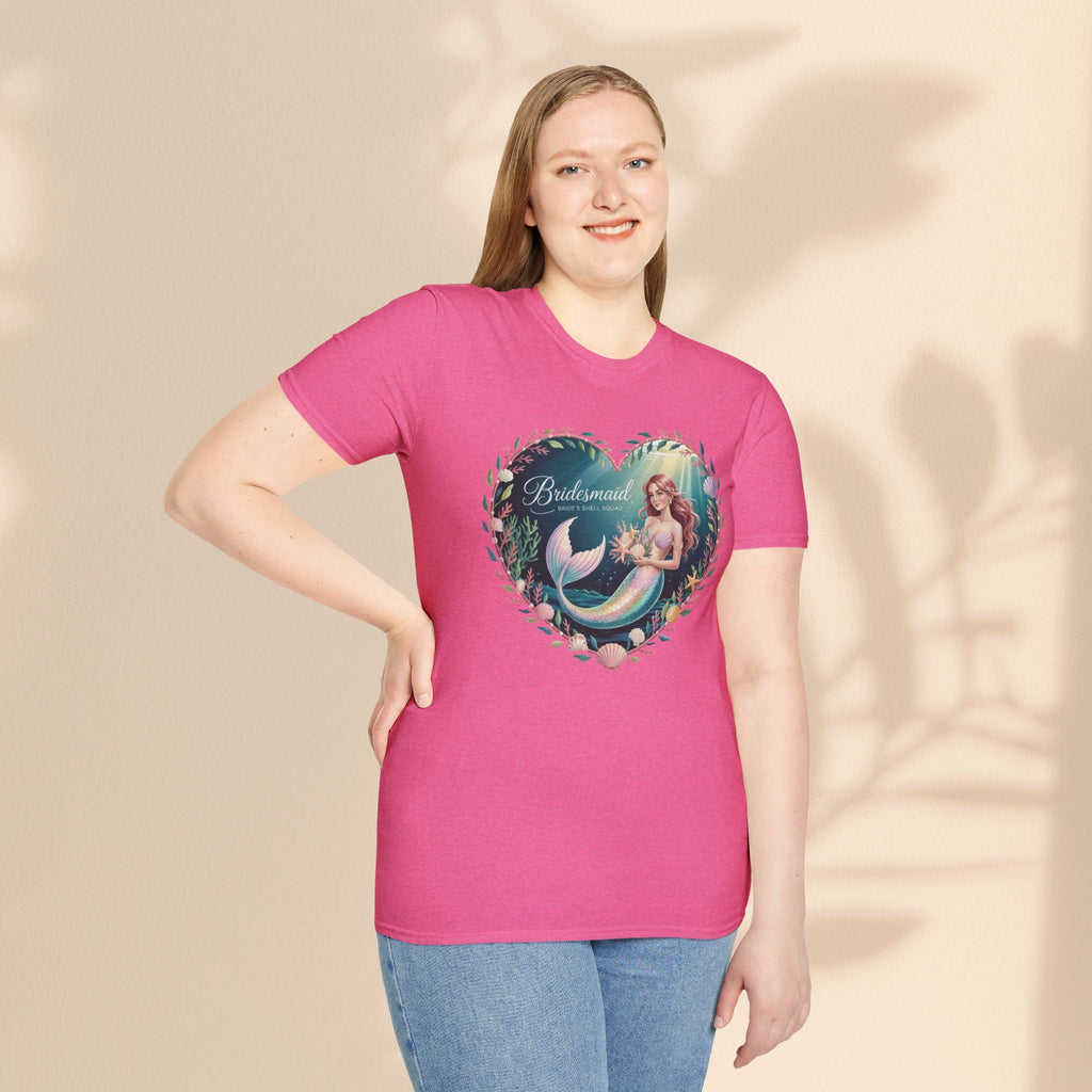 Bridesmaid Mermaid T-Shirt, Softstyle Unisex Tee, Wedding Party Gift, Beach Theme Shirt, Mermaid Lover Apparel, Bridesmaid Gift Idea