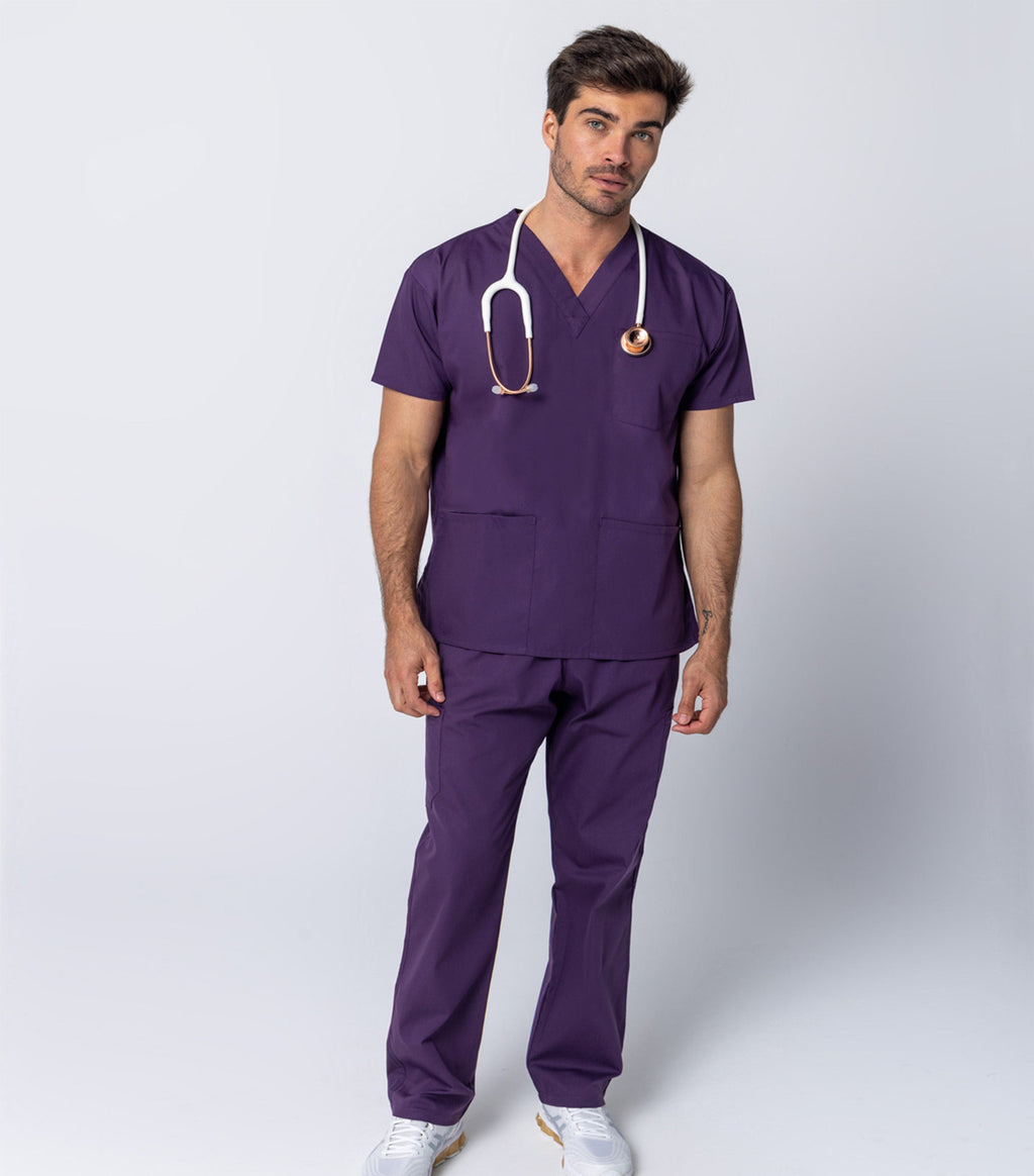 Poplin Unisex Scrub Set - 8 Pockets, Half Sleeves (3-Pocket Top & 5-Pocket Pant)