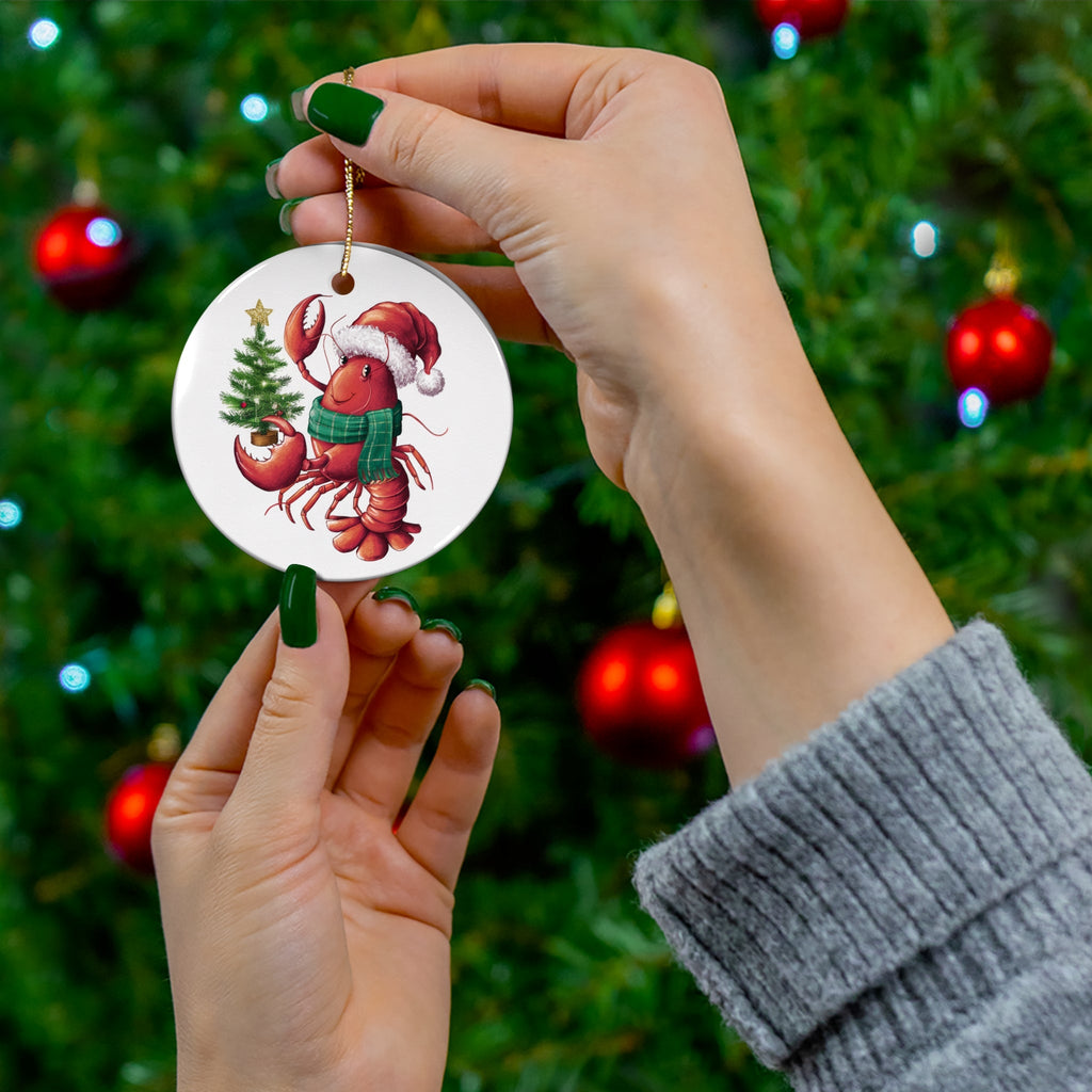Ceramic Ornament, 4 Shapes - Merry Crab Christmas