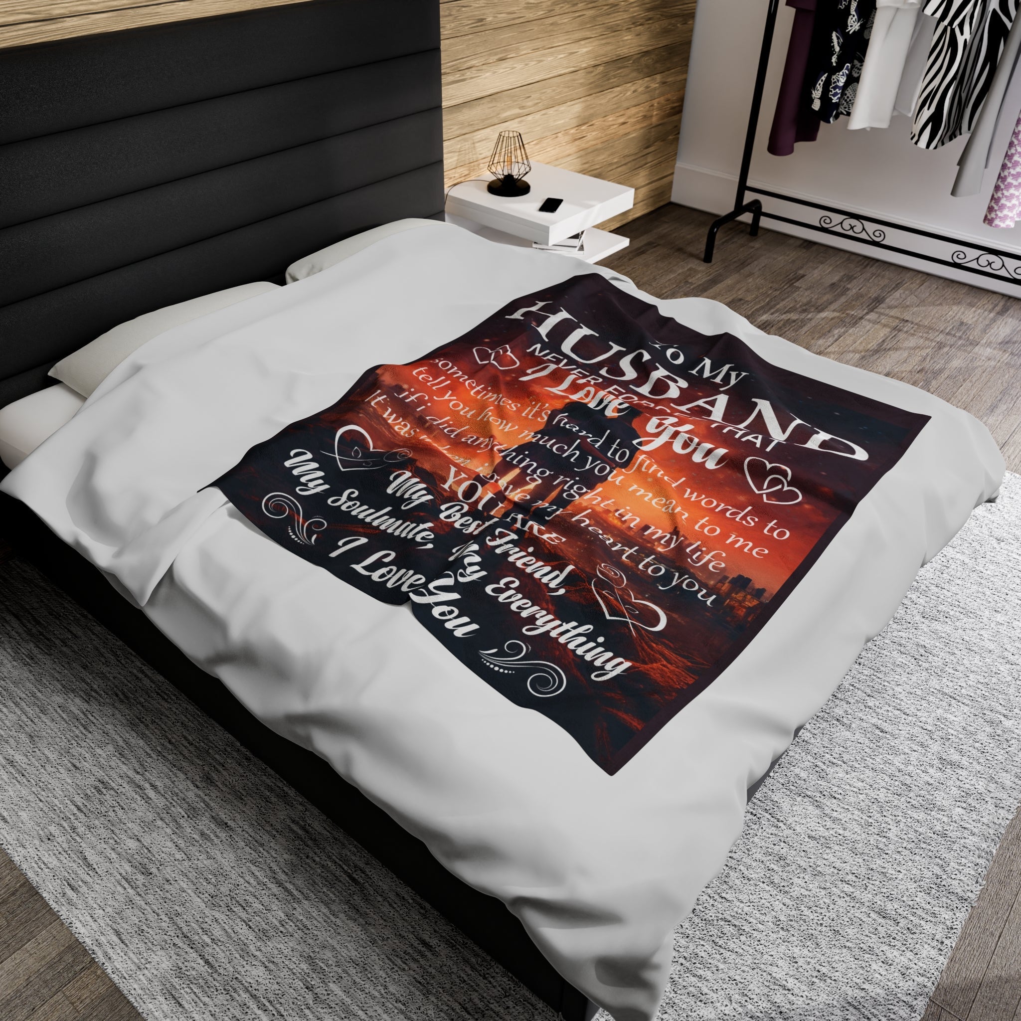 Husband Blanket Gift – Velveteen Plush | Romantic Gift for Husband from Wife