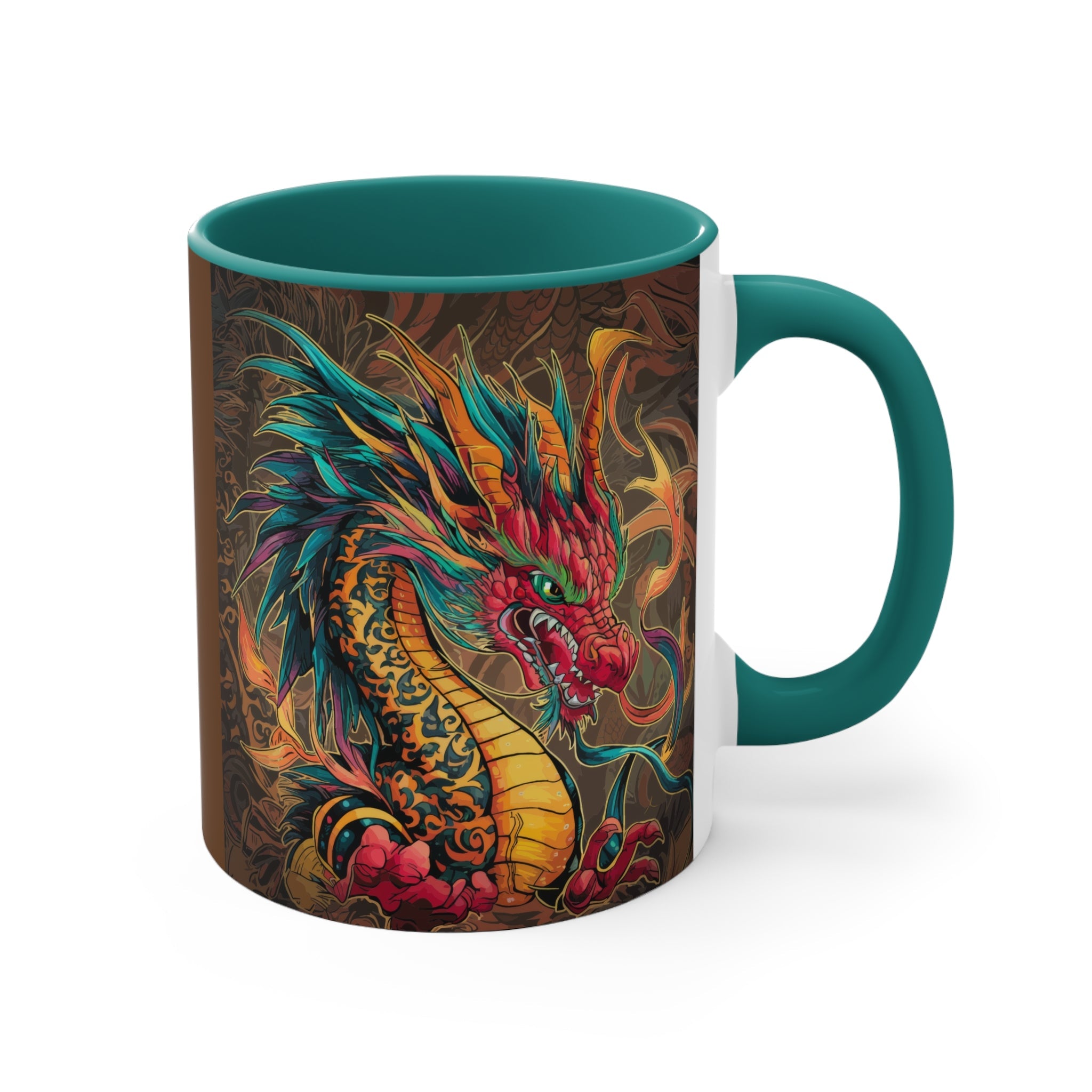 Fire Dragon 11oz Accent Mug – Fantasy Coffee Cup