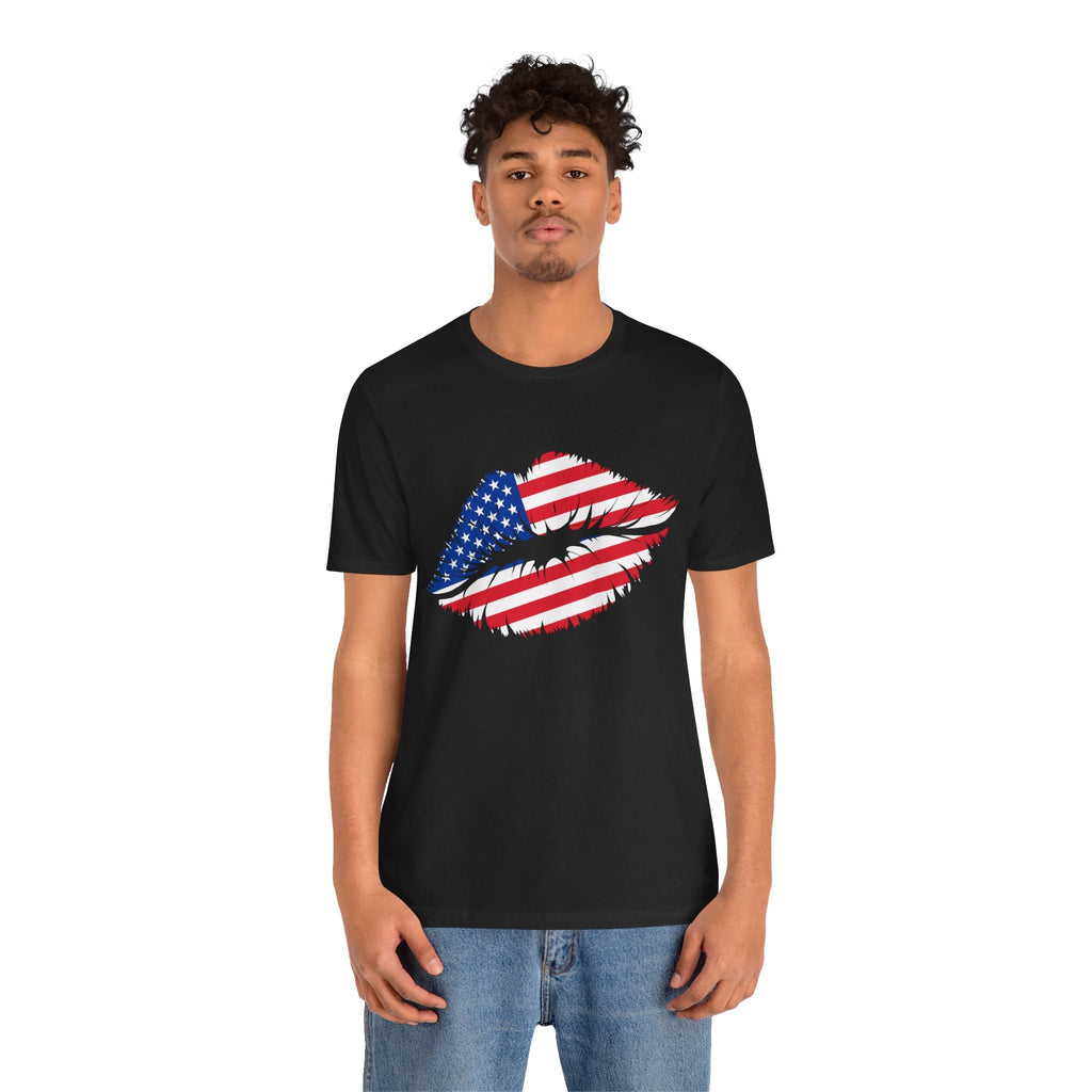 Patriotic Lip Print Tee, Unisex T-Shirt,