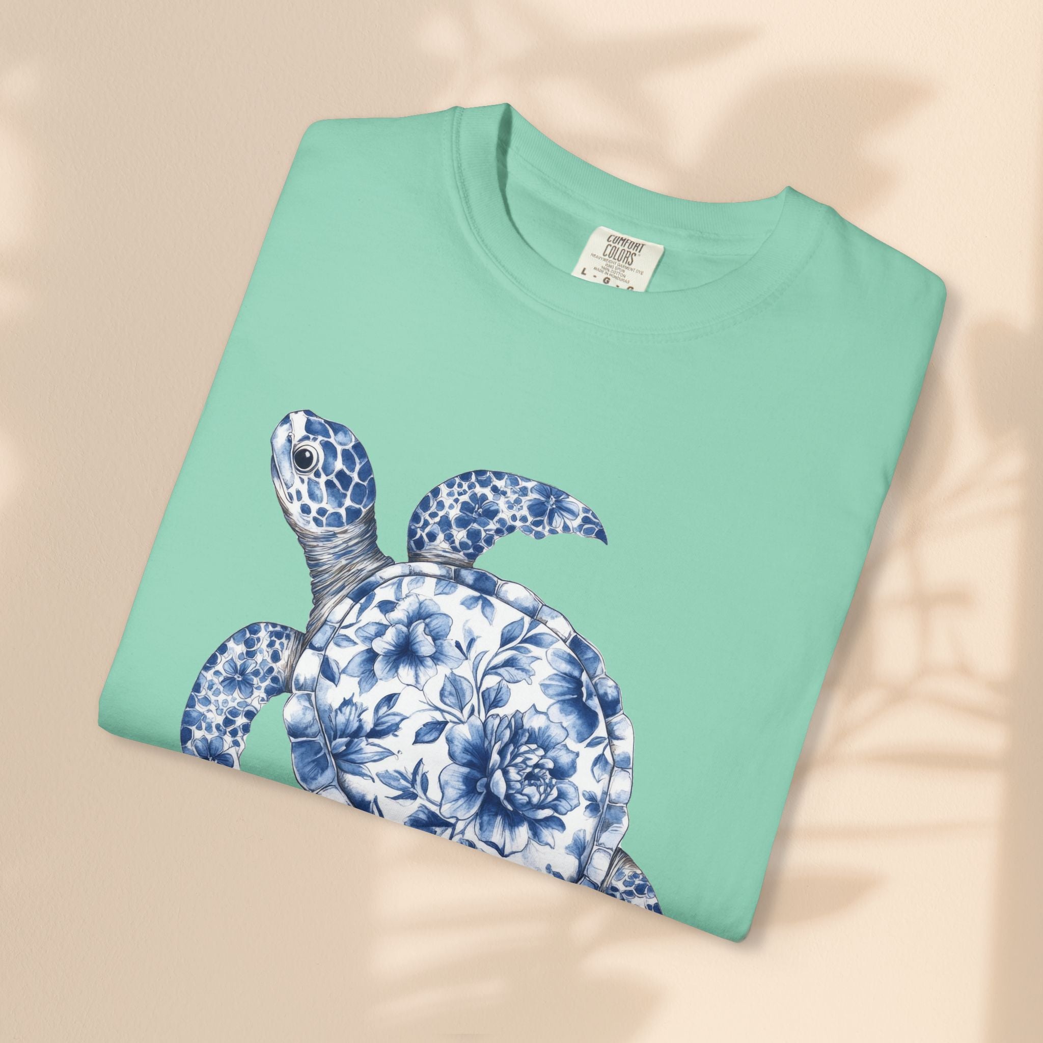 Blue Toile Turtle Unisex T-Shirt - Eco-Friendly Summer Style