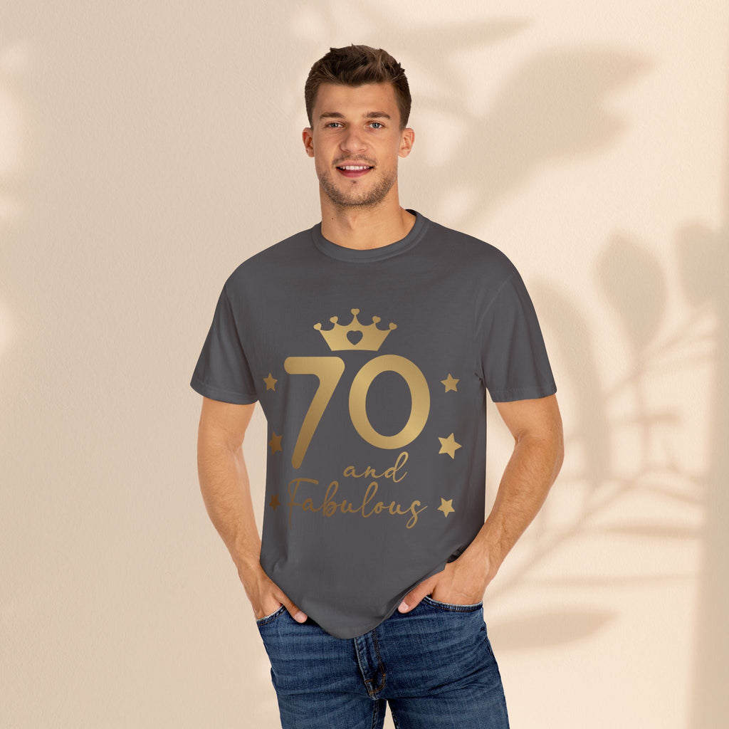 70 and Fabulous Unisex Garment-Dyed T-shirt | Birthday Celebration Tee, Gift for 70th Birthday, Vintage Style Shirt, Fun Party Wear, [...]