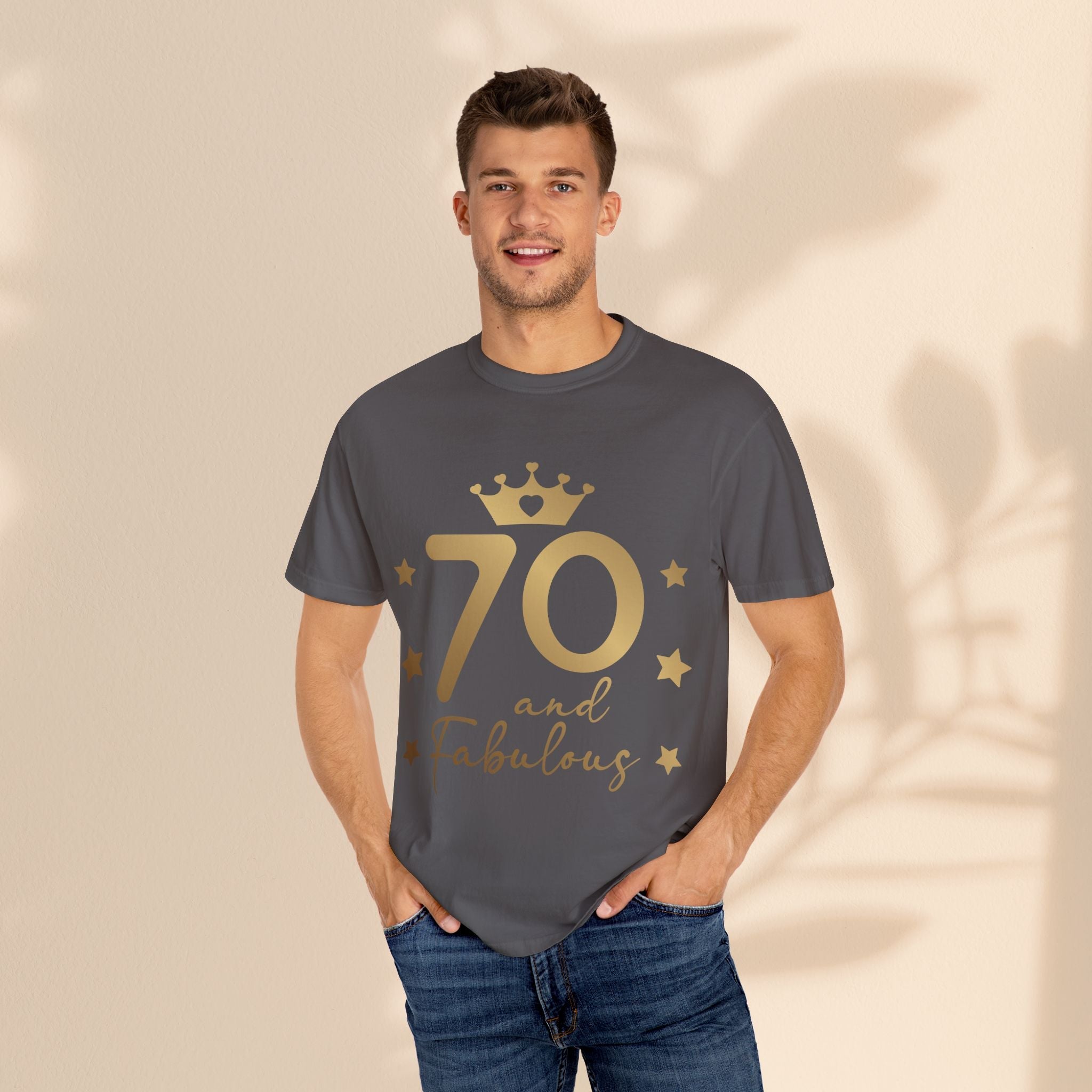 70 and Fabulous Unisex Garment-Dyed T-shirt | Birthday Celebration Tee, Gift for 70th Birthday, Vintage Style Shirt, Fun Party Wear, [...]
