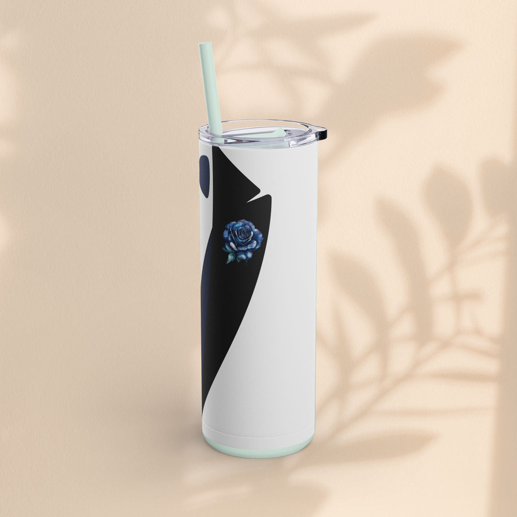 Groom Tuxedo Tumbler, Stylish Groom Tumbler for Weddings, Bachelor Parties, and Gifts, 20oz Matte Skinny Cup, Wedding Party Favor