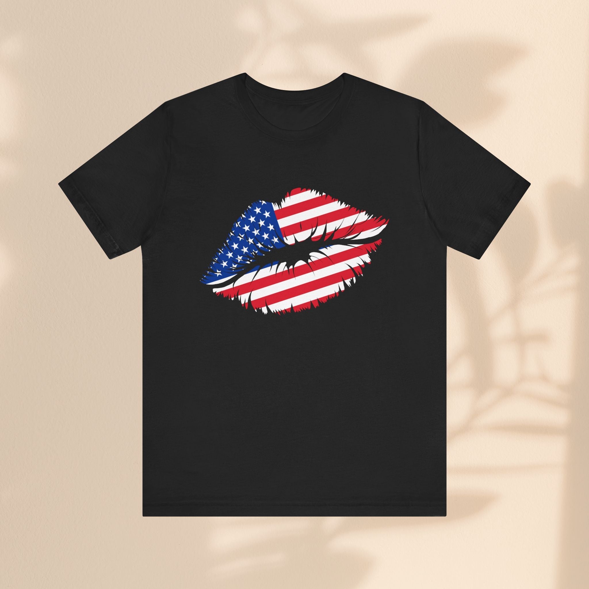 Patriotic Lip Print Tee, Unisex T-Shirt,