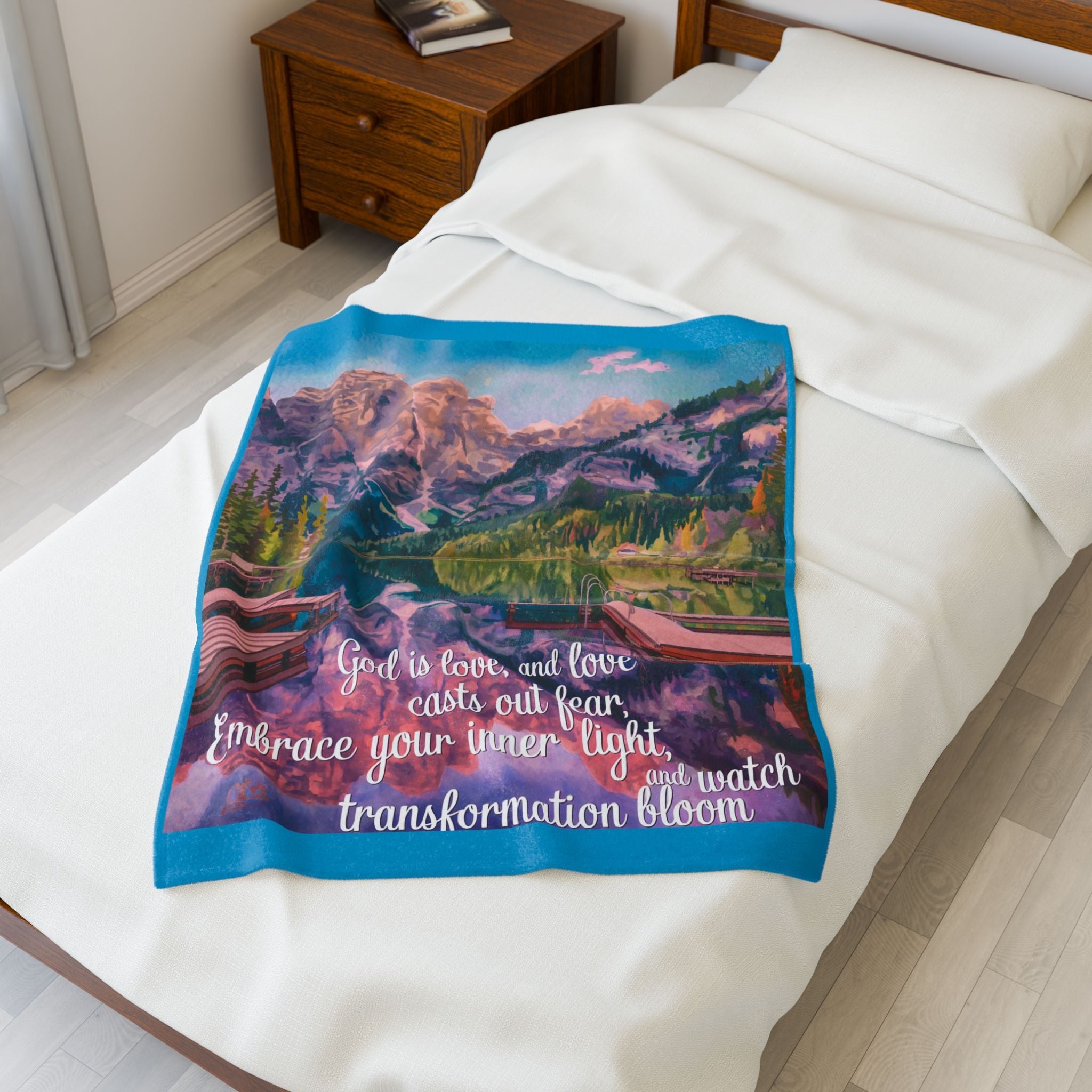 Inspirational Velveteen Plush Blanket – Embrace Your Inner Light
