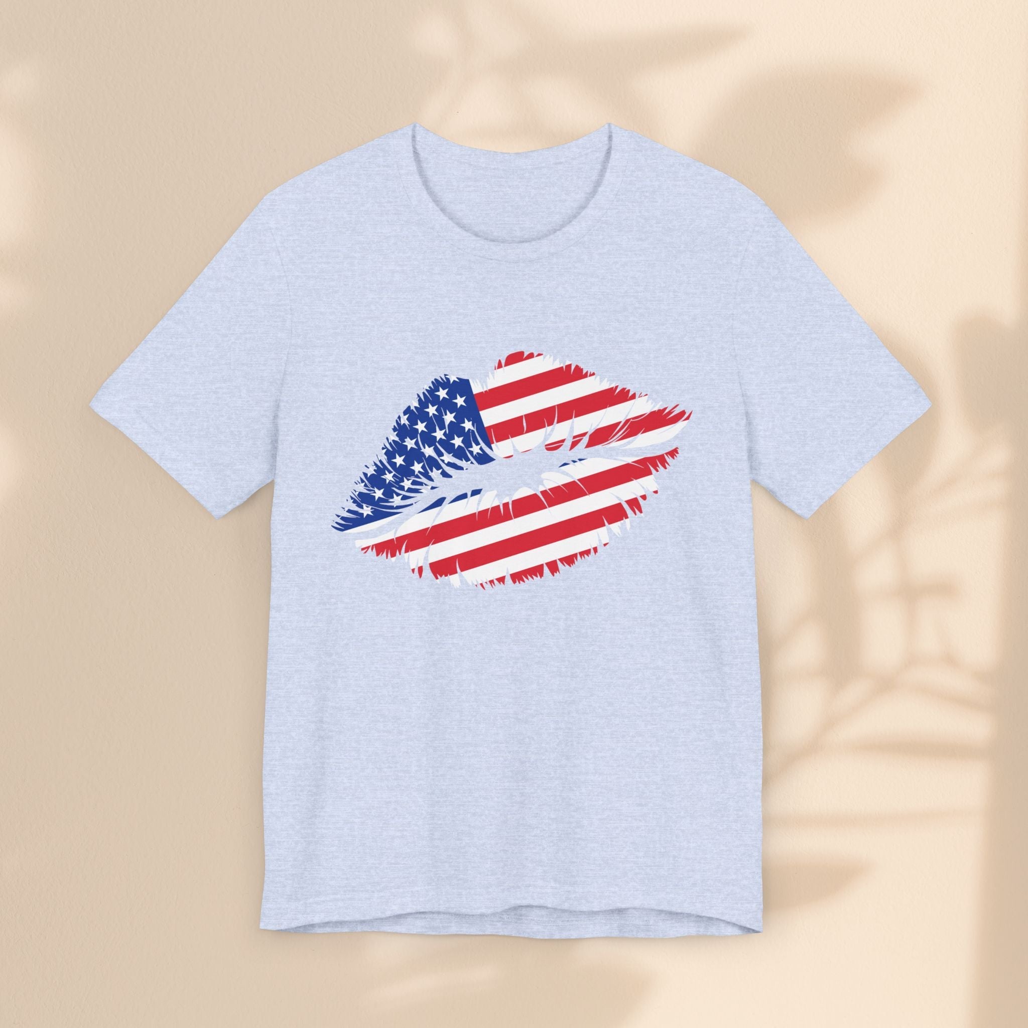 Patriotic Lip Print Tee, Unisex T-Shirt,