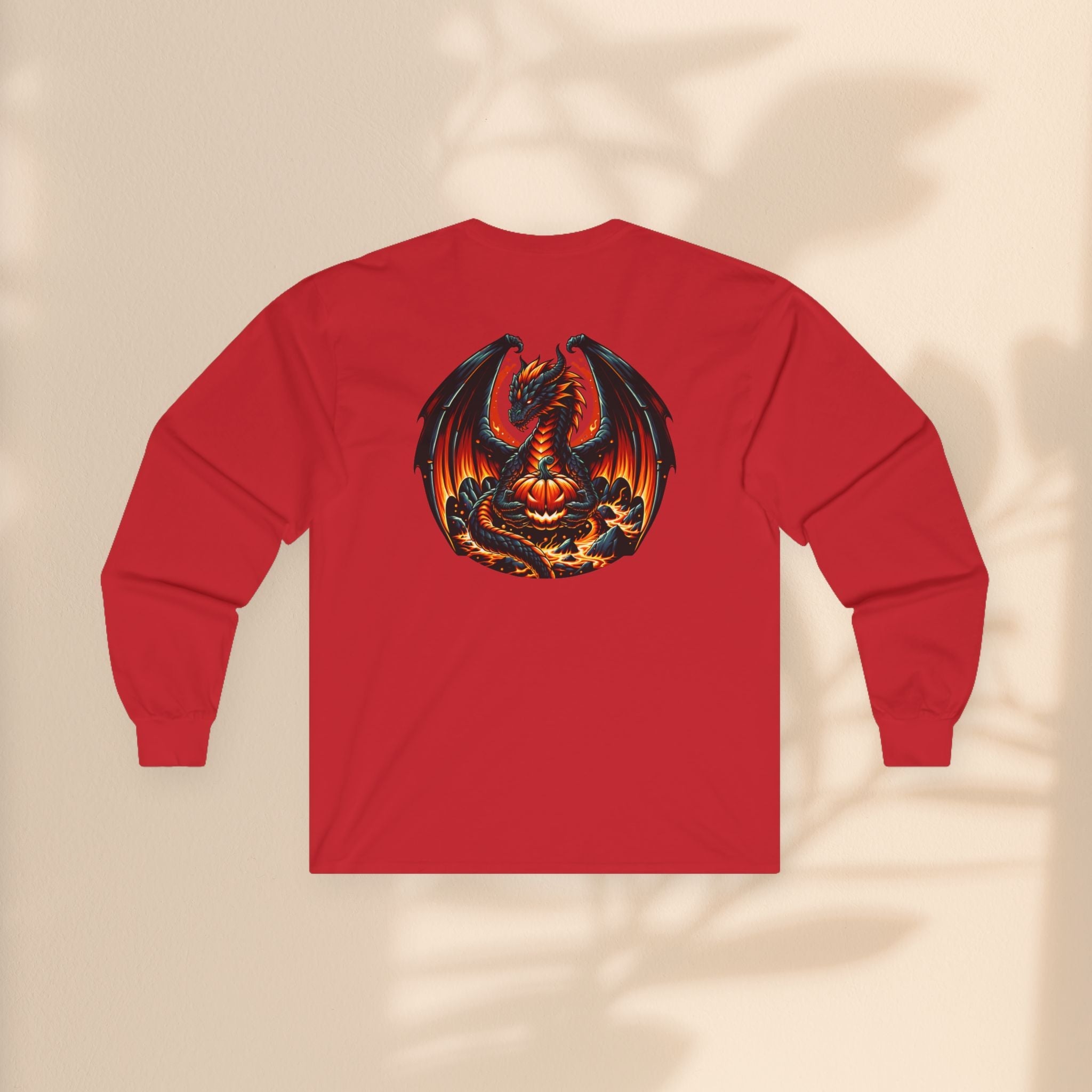 Dragon Emblem Unisex Long Sleeve Tee – Casual Fantasy Graphic Shirt for Halloween & Geek Culture