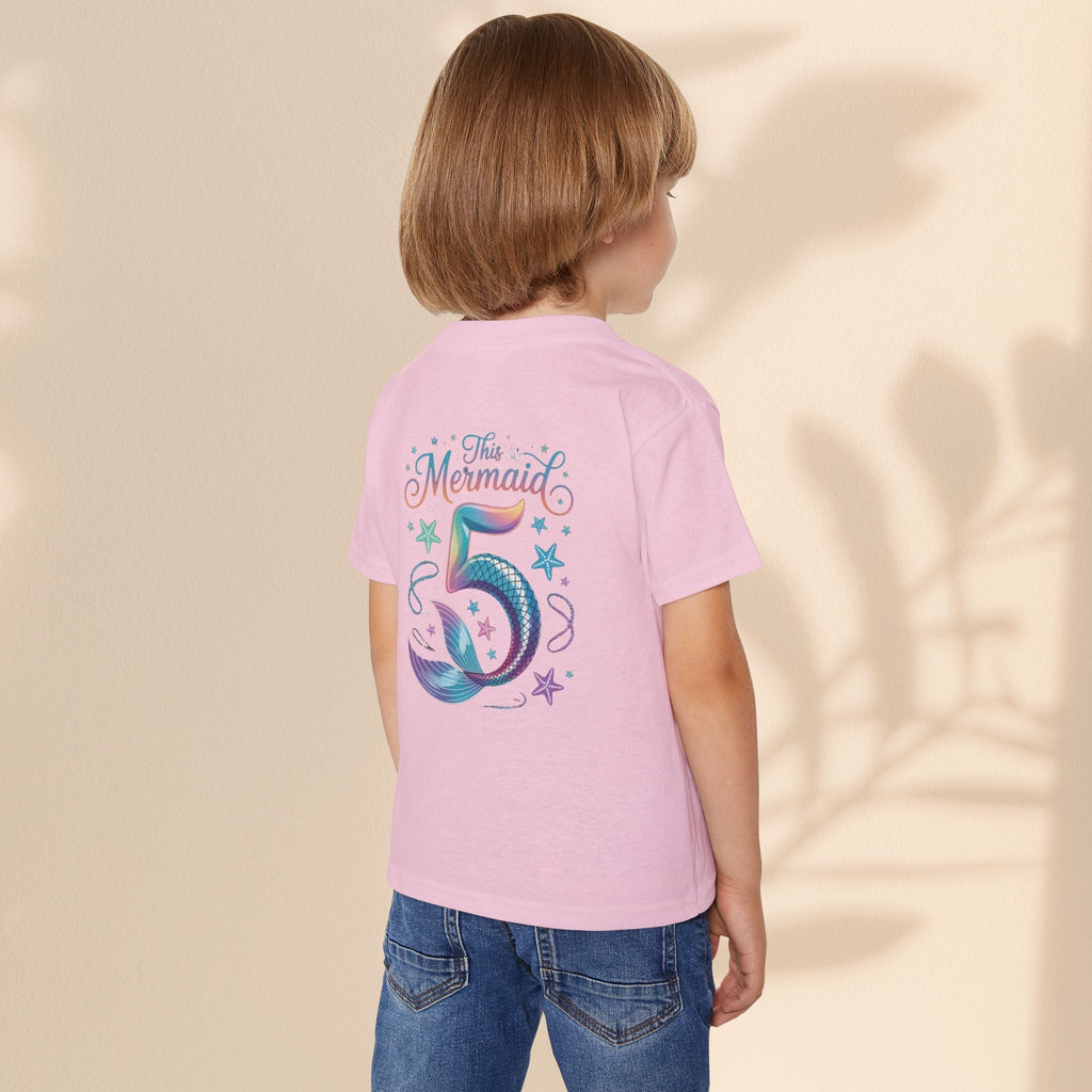 5 year old Mermaid Birthday Toddler T-shirt, Magical Mermaid Tee