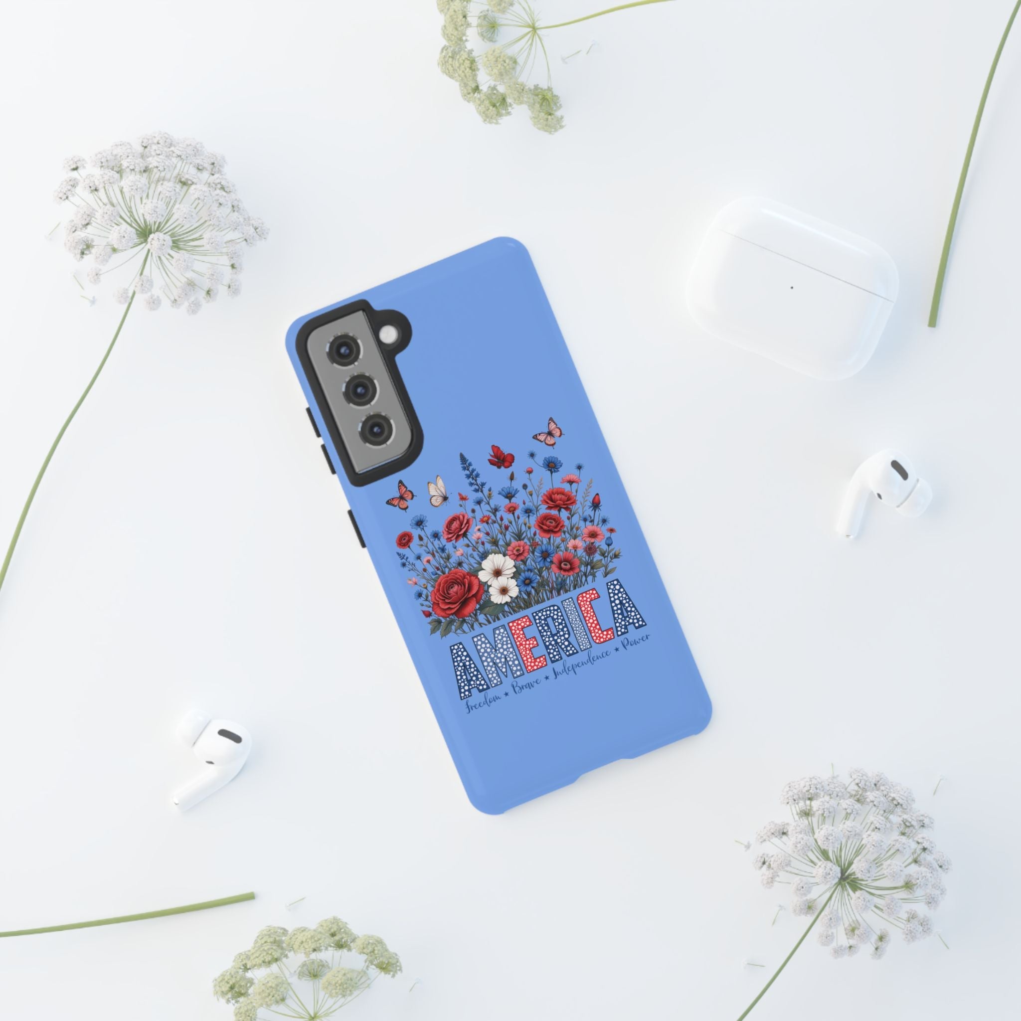Floral America Phone Case - Tough Cases for Style & Protection