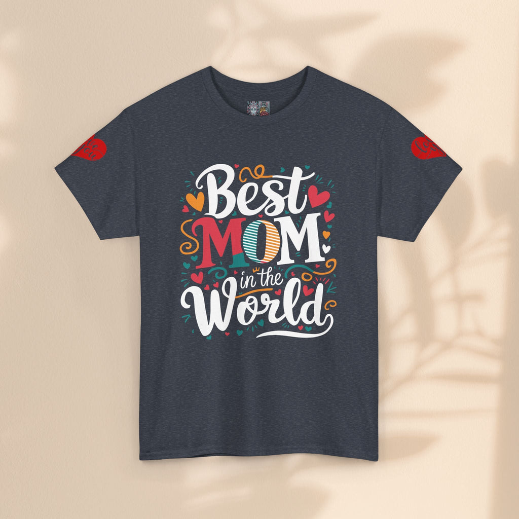 Colorful Unisex Heavy Cotton Tee - Best Mom In The World for Mother's Day gift