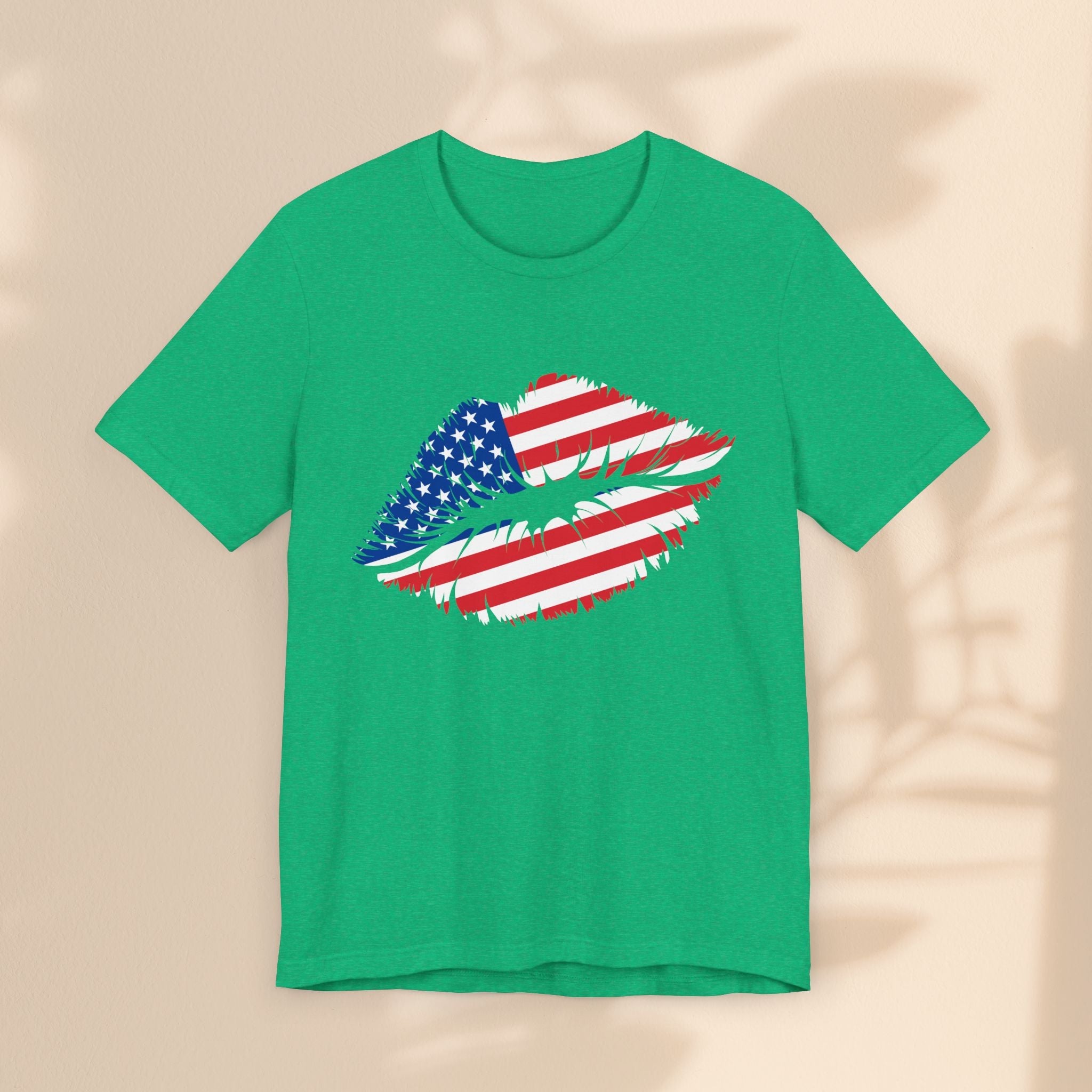 Patriotic Lip Print Tee, Unisex T-Shirt,