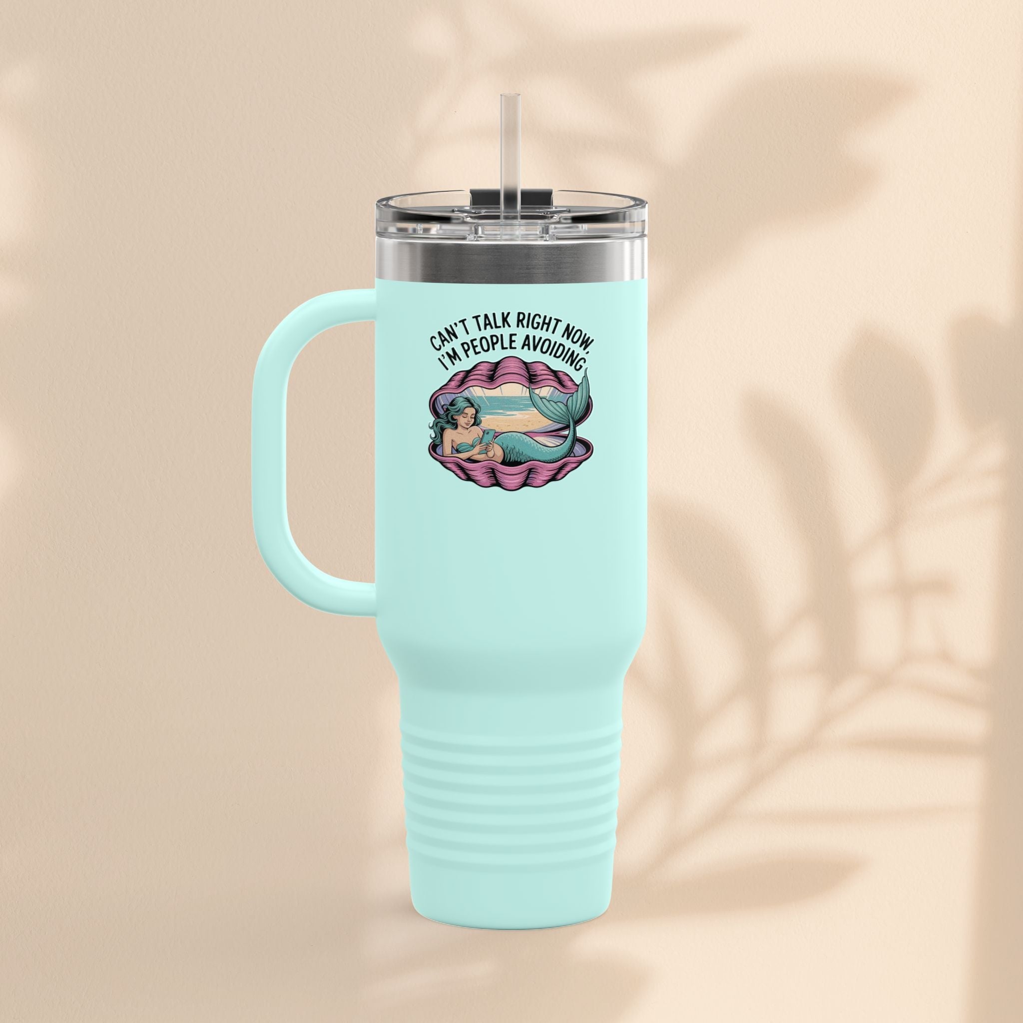 Fun Insulated Travel Mug for Introverts, 40oz People Avoiding Tumbler