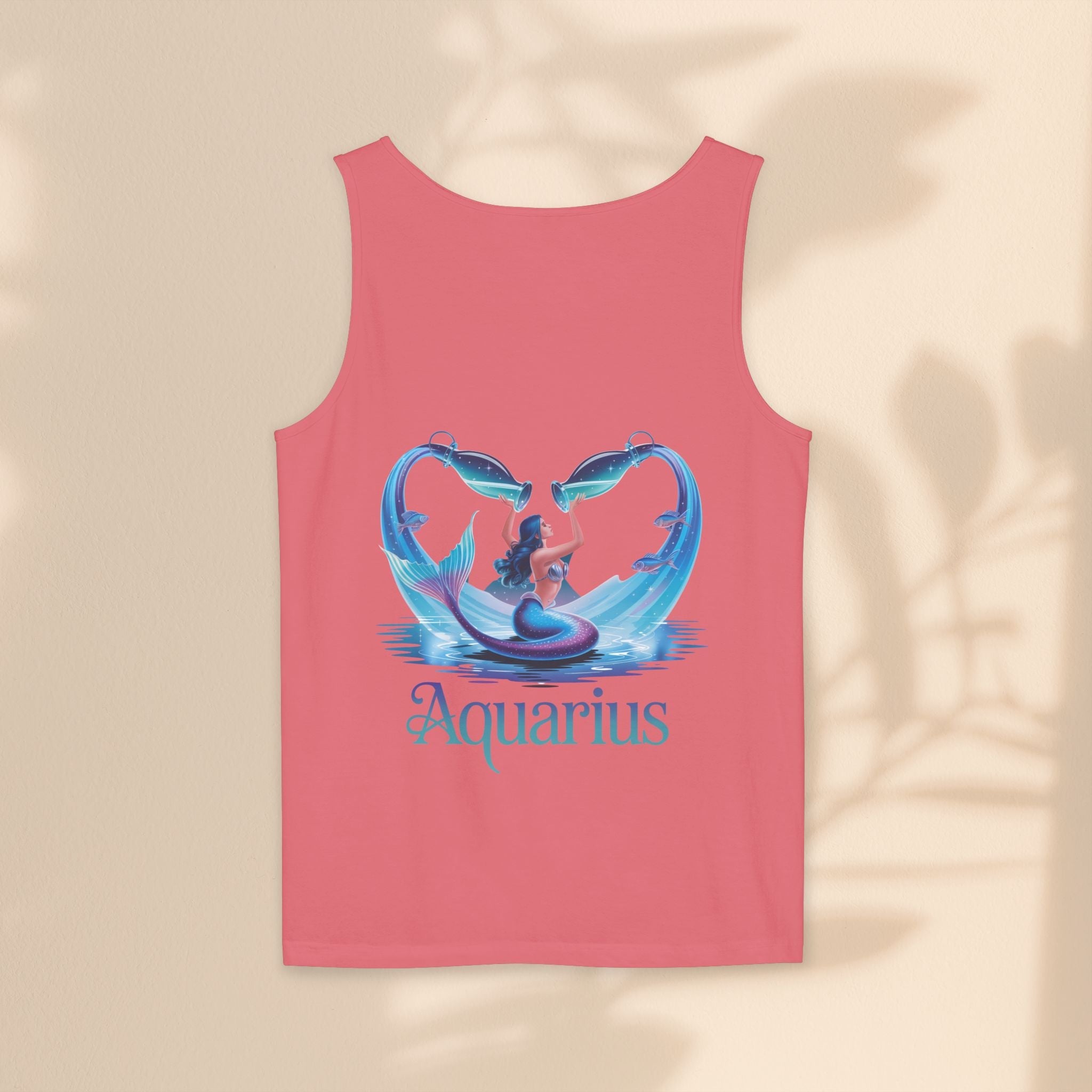 Aquarius Unisex Garment-Dyed Tank Top, Zodiac Apparel, Astrology Gift, Summer Outfit, Festival Wear, Birthday Gift