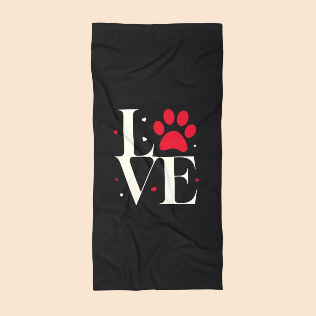 Dog Love Stylish Beach Towel with Love Design