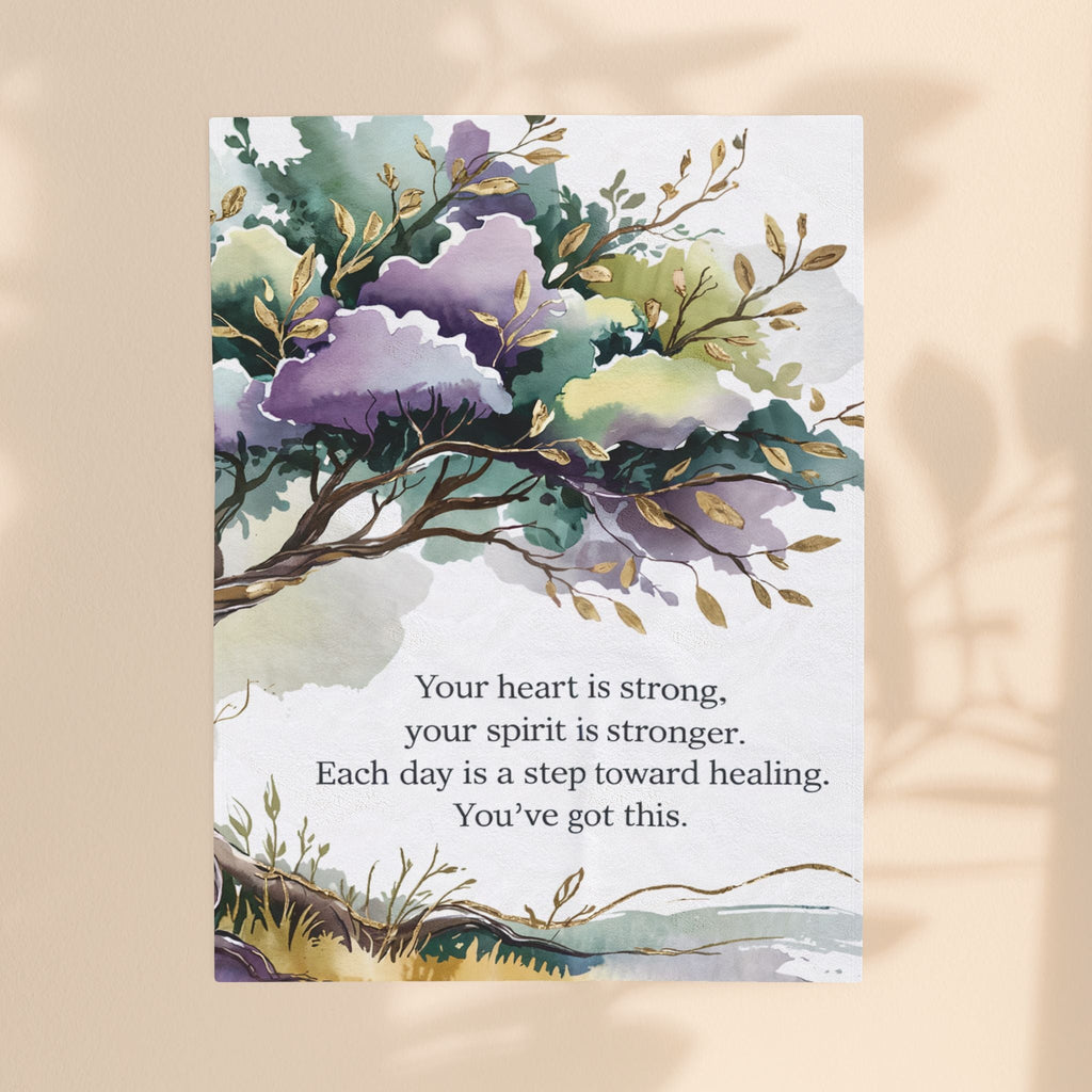 Inspirational Healing Velveteen Plush Blanket - Comforting Throw