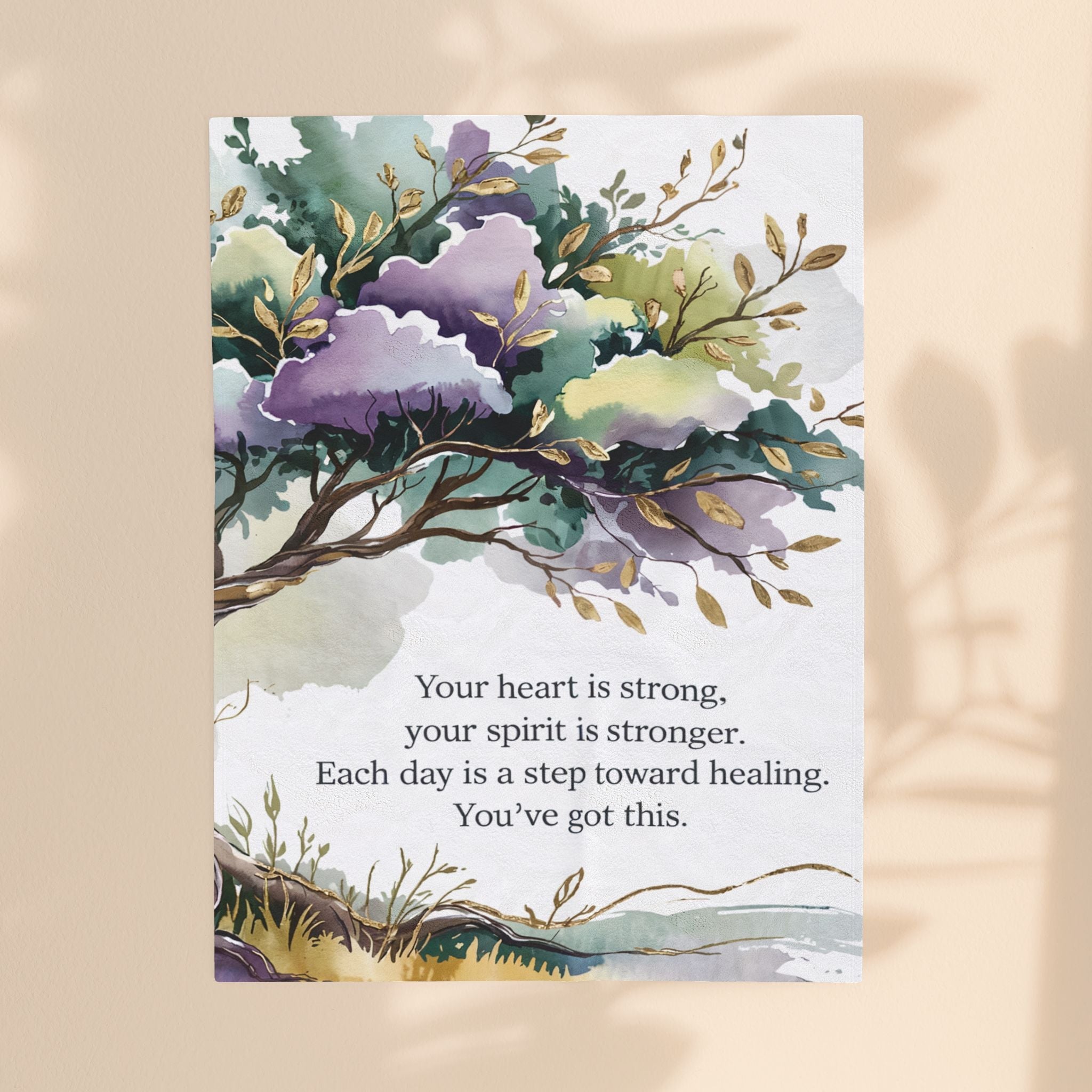 Inspirational Healing Velveteen Plush Blanket - Comforting Throw