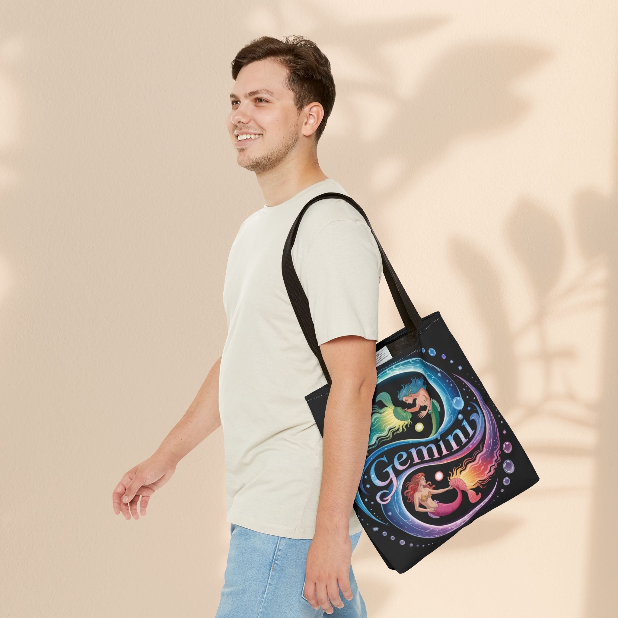 Gemini Zodiac Tote Bag - Colorful Astrology Bag, Gift for Astrology Lovers, AOP Tote for Geminis, Horoscope Design, Birthday Gift