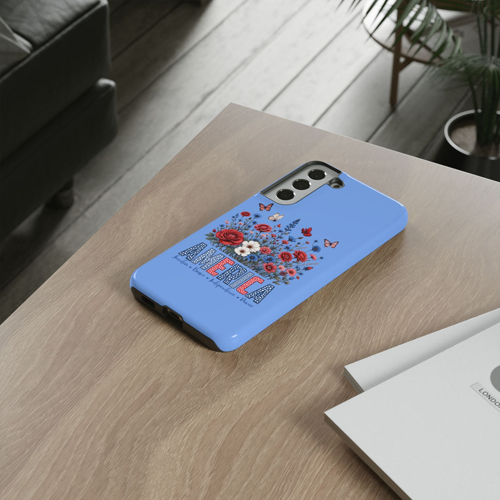 Floral America Phone Case - Tough Cases for Style & Protection