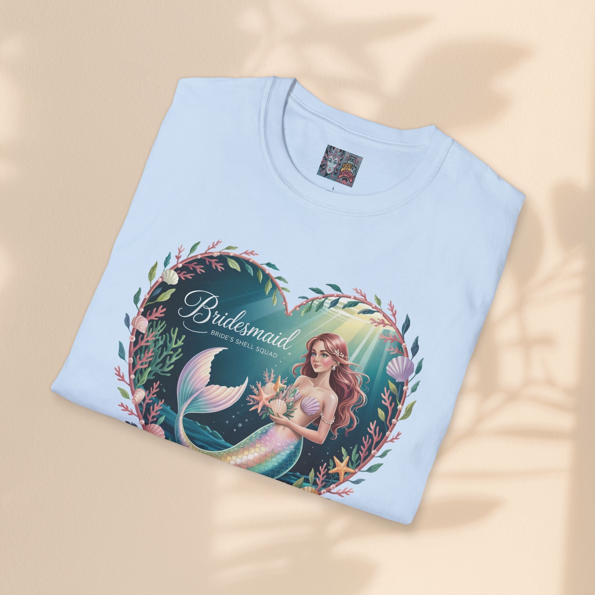 Bridesmaid Mermaid T-Shirt, Softstyle Unisex Tee, Wedding Party Gift, Beach Theme Shirt, Mermaid Lover Apparel, Bridesmaid Gift Idea