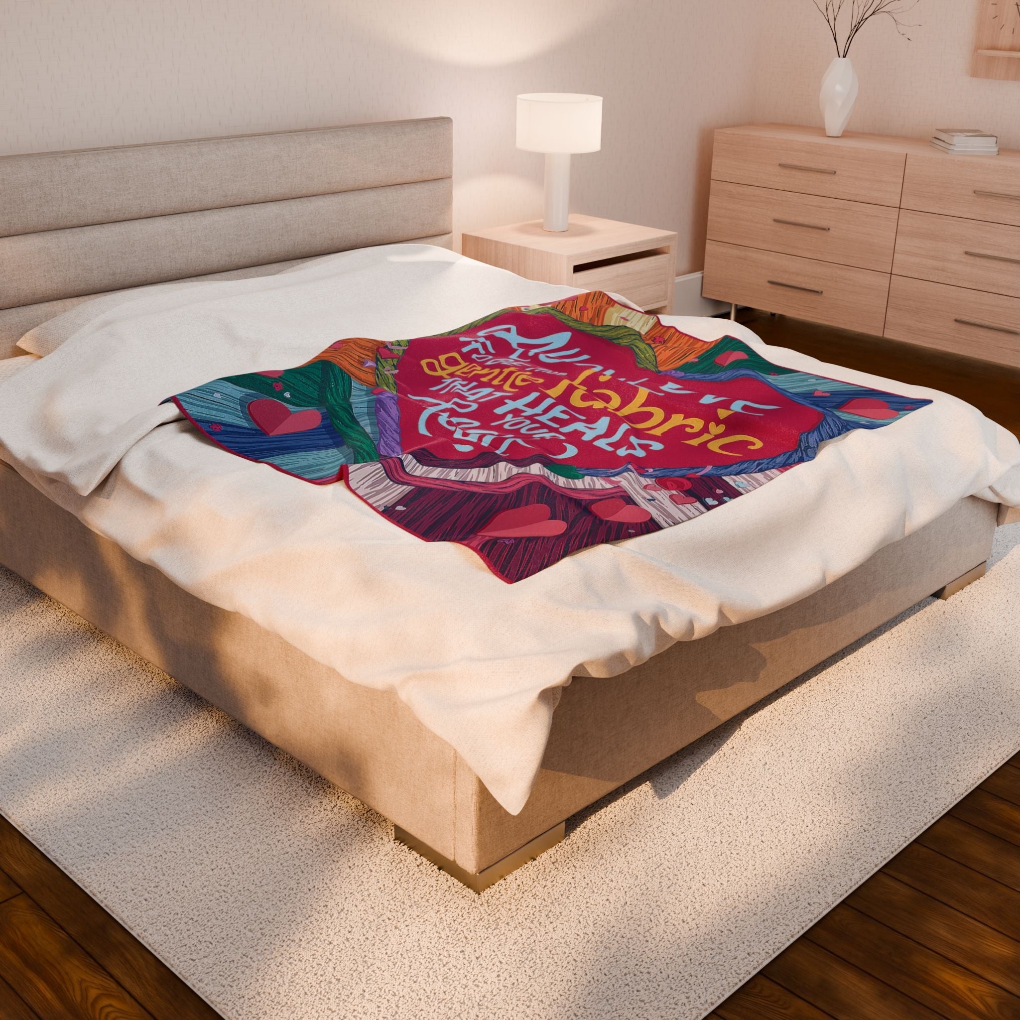 Allow Love Plush Blanket - Heartwarming Velveteen Throw