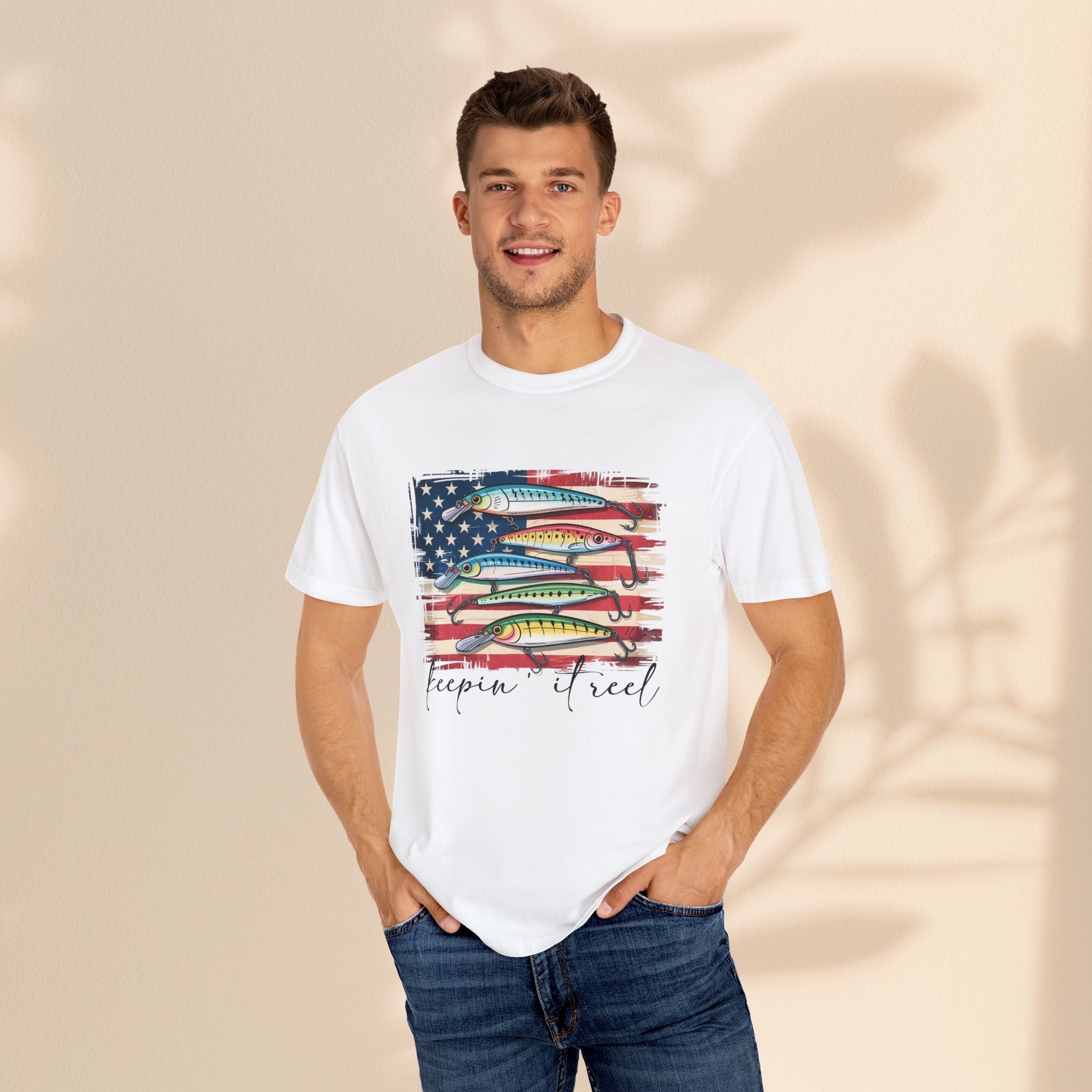 Fishing Enthusiast T-Shirt, Patriotic Angler Tee