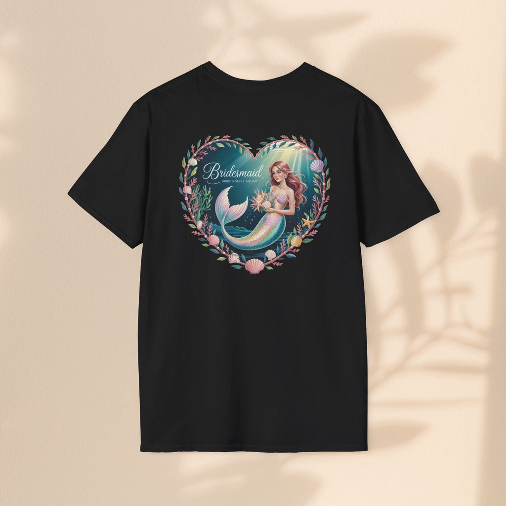 Bridesmaid Mermaid T-Shirt, Softstyle Unisex Tee, Wedding Party Gift, Beach Theme Shirt, Mermaid Lover Apparel, Bridesmaid Gift Idea