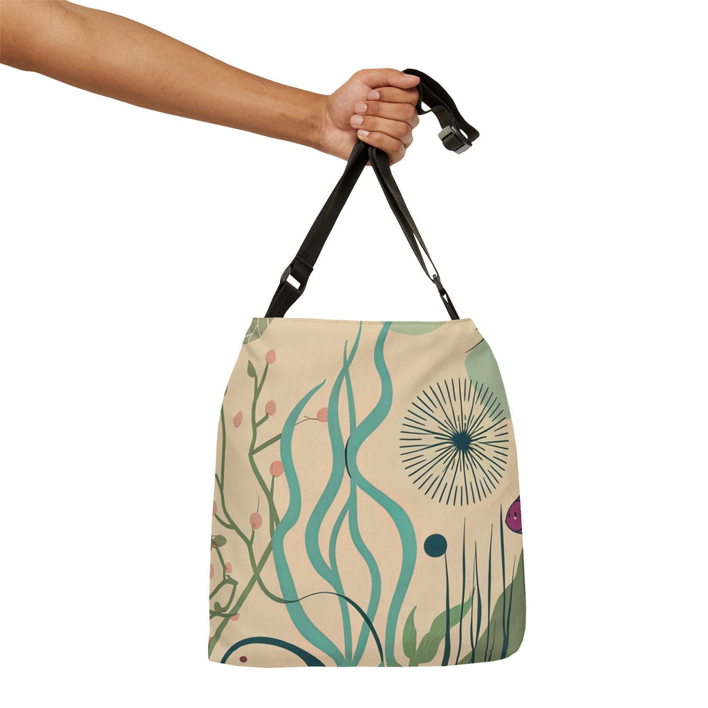 Adjustable Tote Bag  - BoHo Seaweed