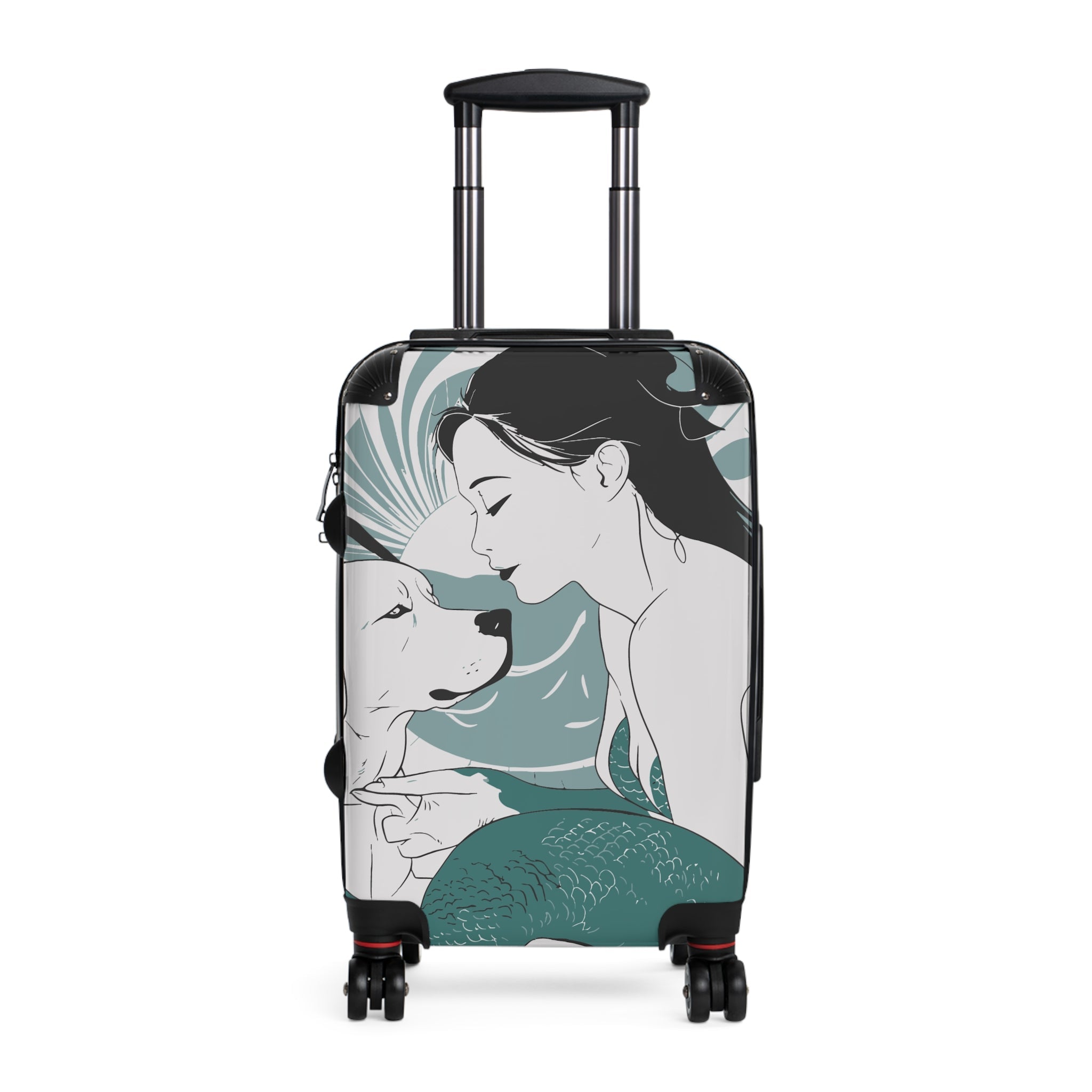 Japanese Mermaid with Dog Design Suitcase