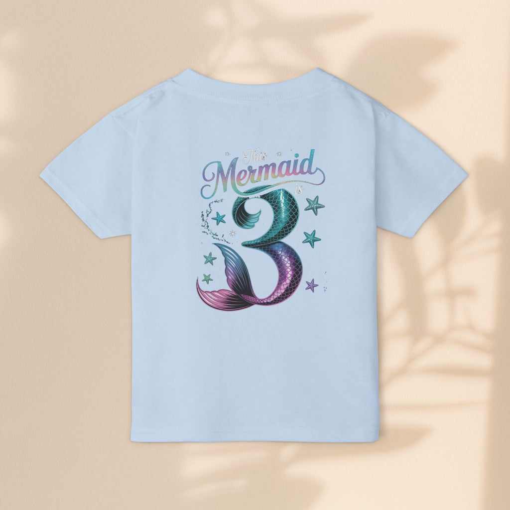 Age 3 Mermaid Toddler T-Shirt | Cute Birthday Gift for Kids