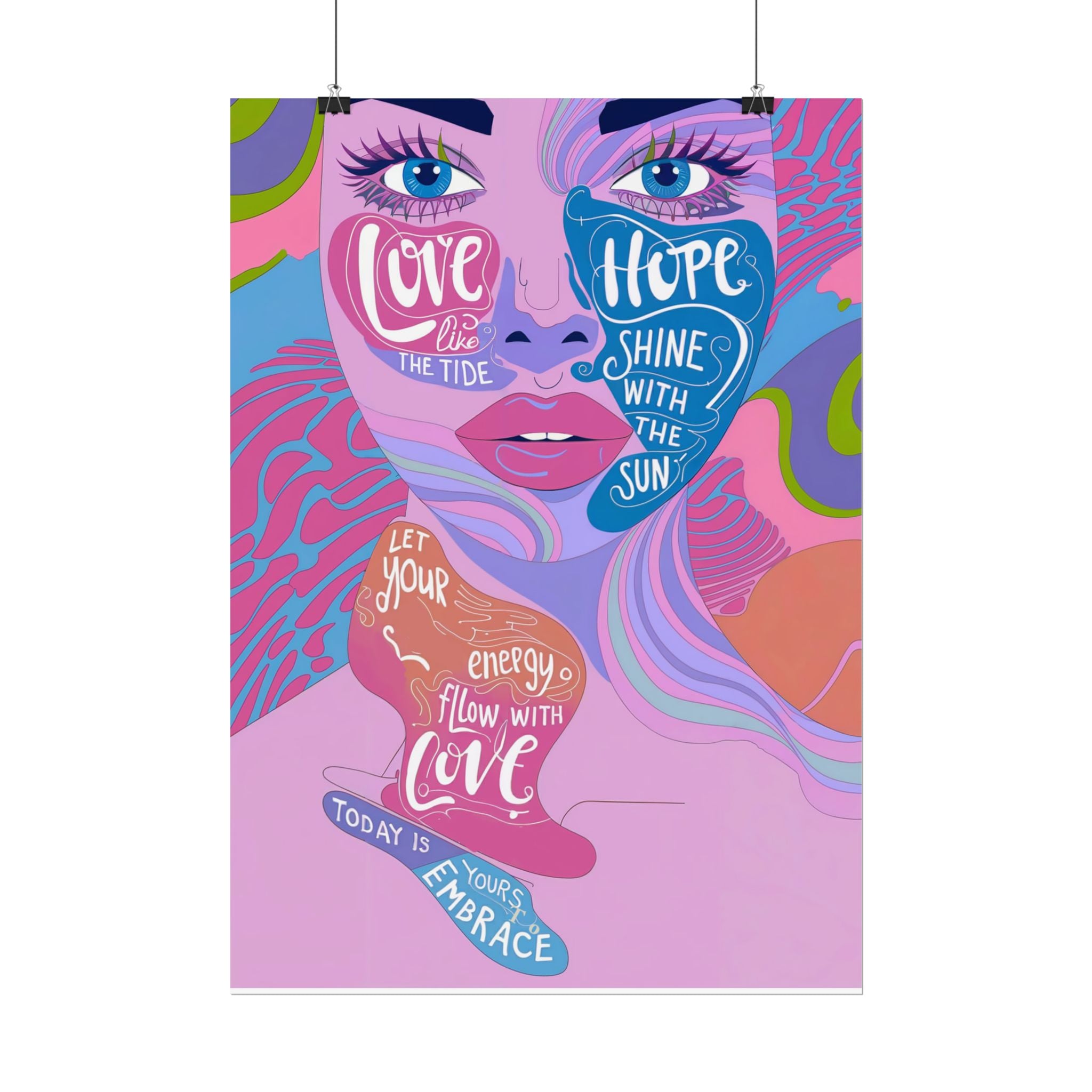 Inspirational Quote Rolled Posters - Colorful Love & Hope Design