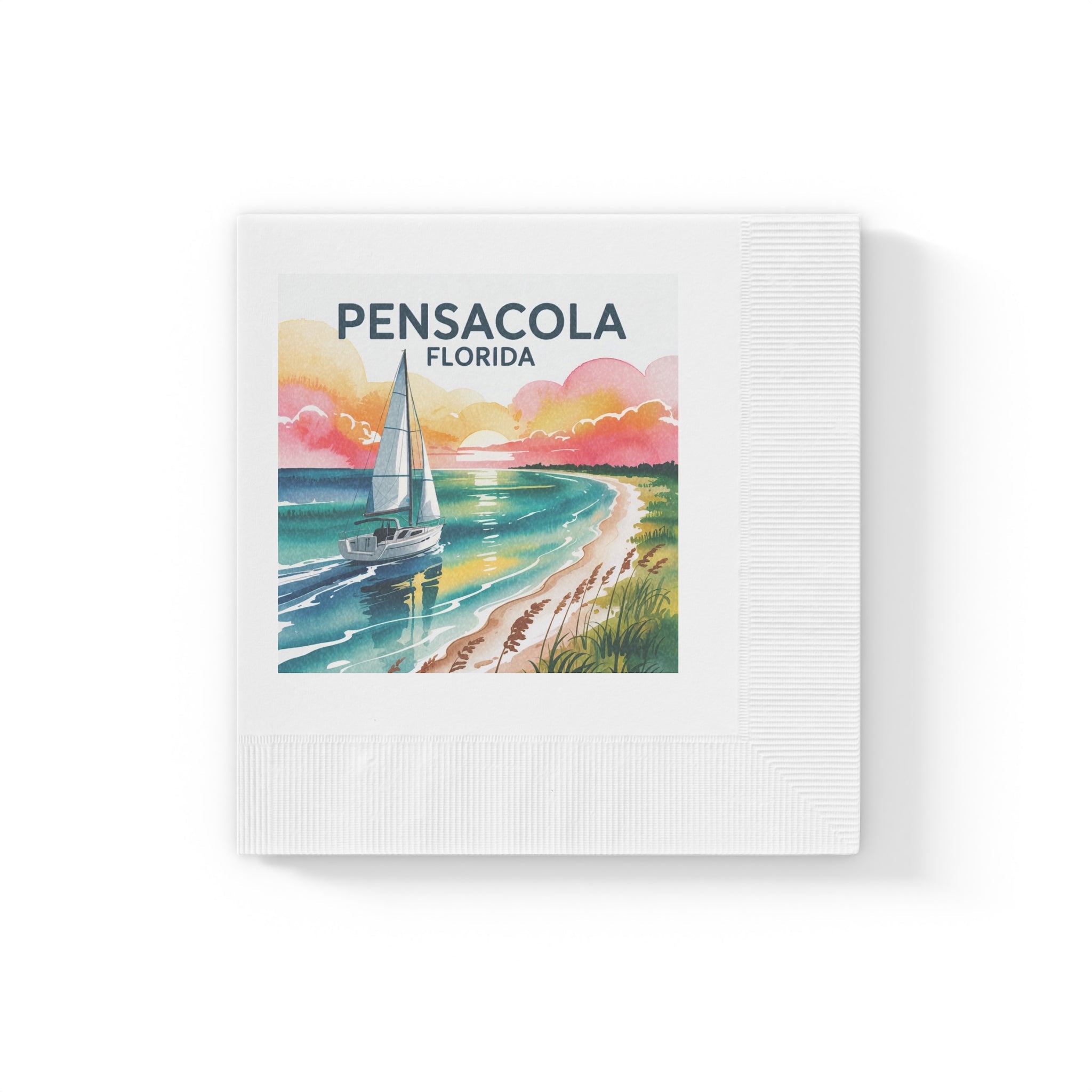 Pensacola Florida Coined Napkins – Beach Vibes, Perfect for Parties