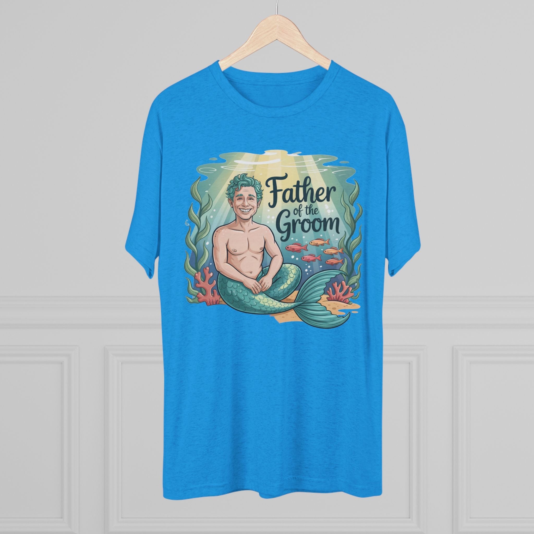 Father of the Groom Merman T-Shirt, Unique Wedding Gift, Fun Groomsmen Tee, Beach Theme Attire, Nautical Humor Shirt