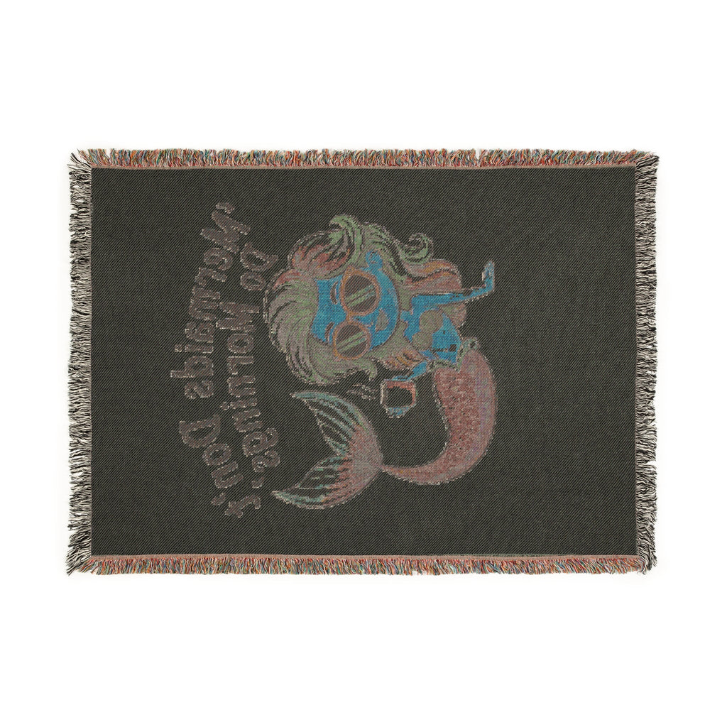 Mermaids Don’t Do Mornings Woven Blanket – Gift for Mermaid Lovers
