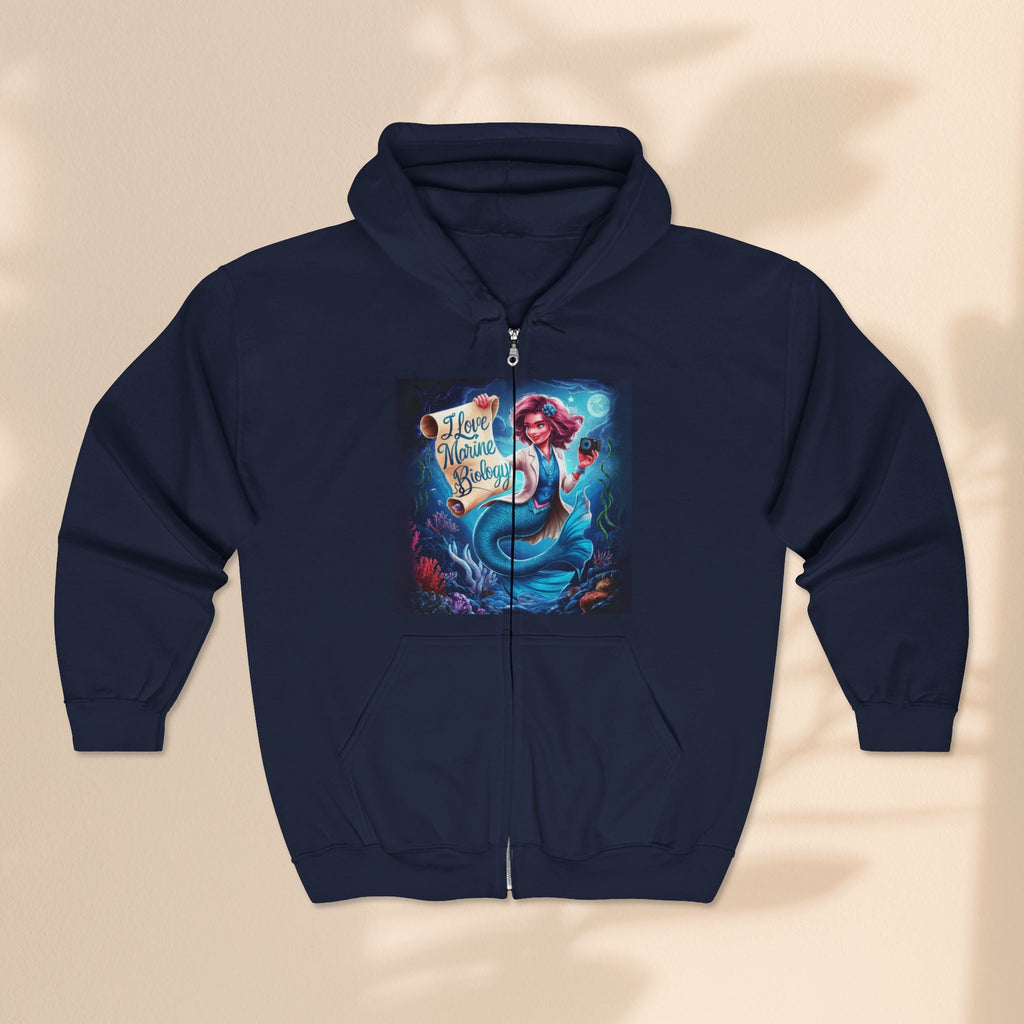 I Love Marine Biology - Unisex Heavy Blend™ Full Zip Hooded Sweatshirt