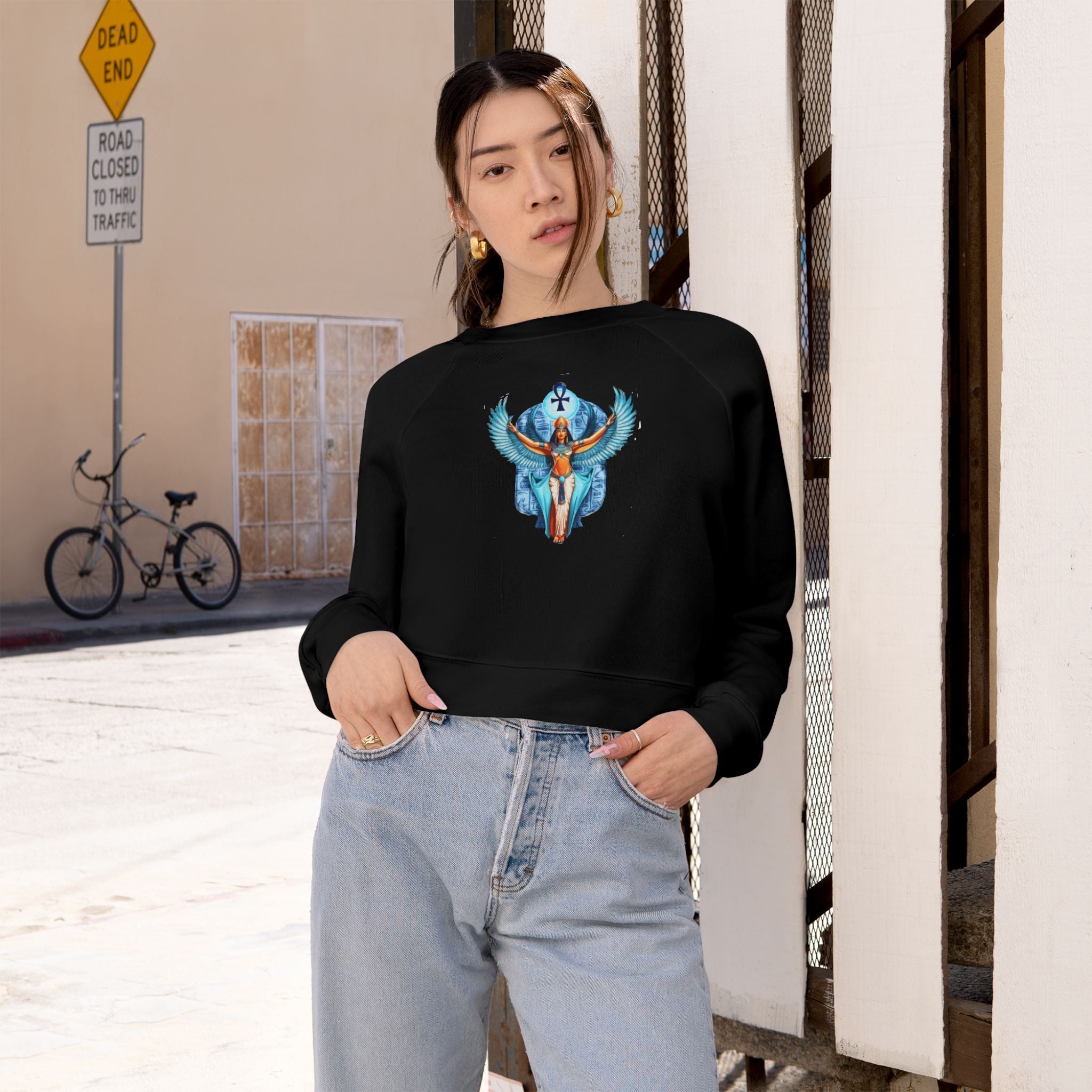 Goddess Isis Women's Cropped Fleece Pullover - Cozy & Stylish Casual Wear