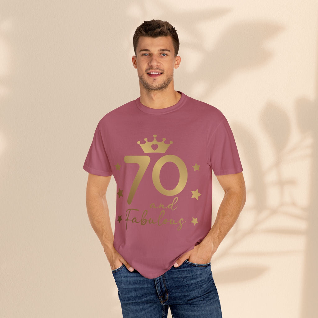 70 and Fabulous Unisex Garment-Dyed T-shirt | Birthday Celebration Tee, Gift for 70th Birthday, Vintage Style Shirt, Fun Party Wear, [...]