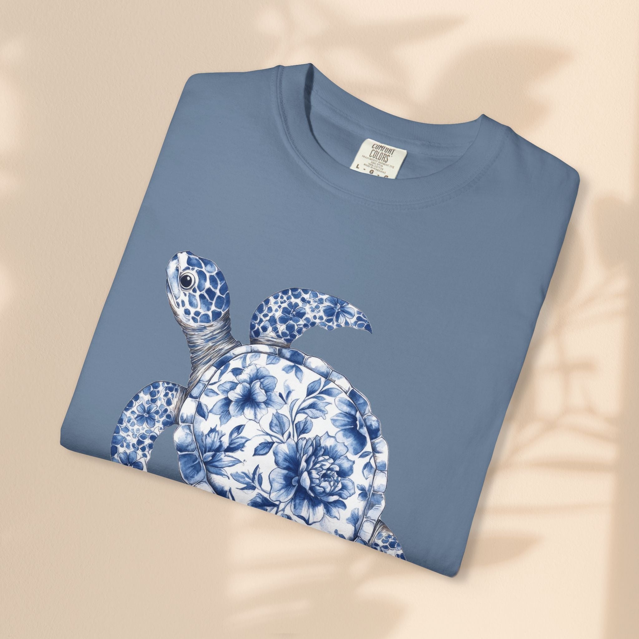 Blue Toile Turtle Unisex T-Shirt - Eco-Friendly Summer Style
