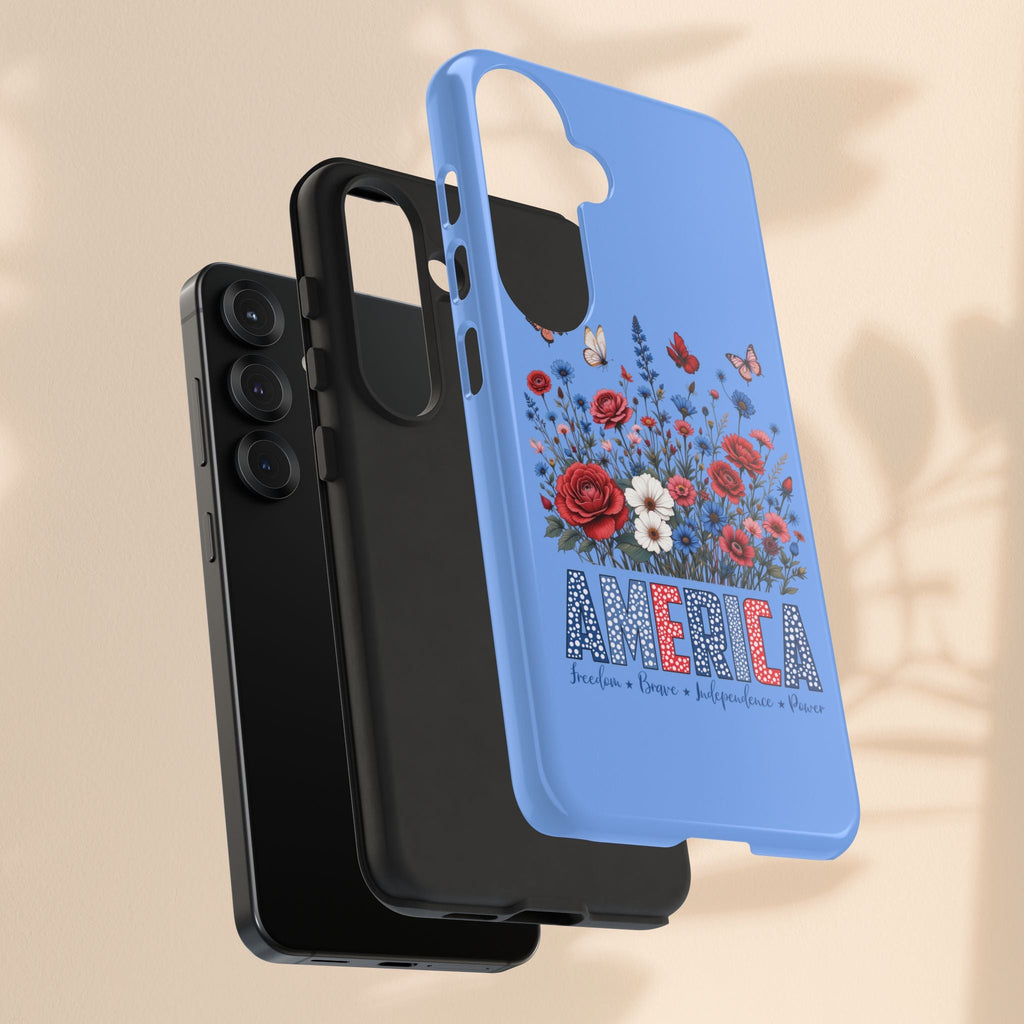 Floral America Phone Case - Tough Cases for Style & Protection