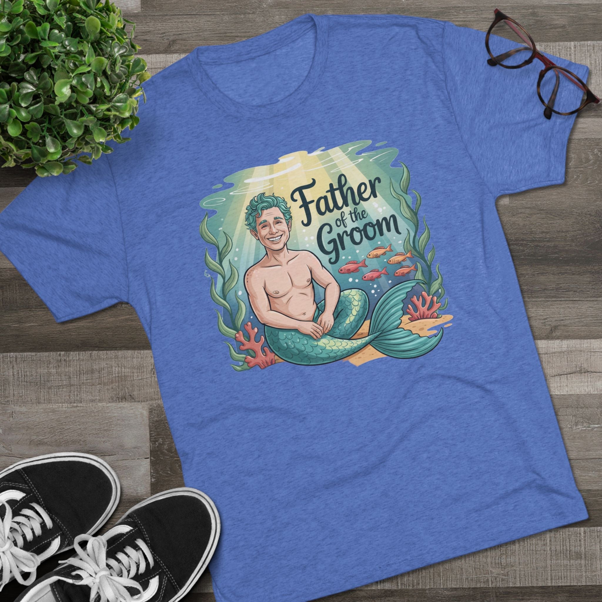 Father of the Groom Merman T-Shirt, Unique Wedding Gift, Fun Groomsmen Tee, Beach Theme Attire, Nautical Humor Shirt