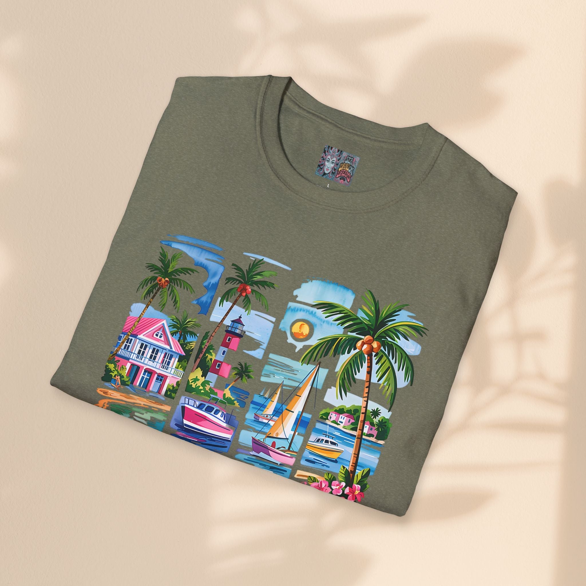 Brush Stroke Salty Soul Unisex Softstyle T-Shirt - Tropical Vibe Tee for Beach Lovers