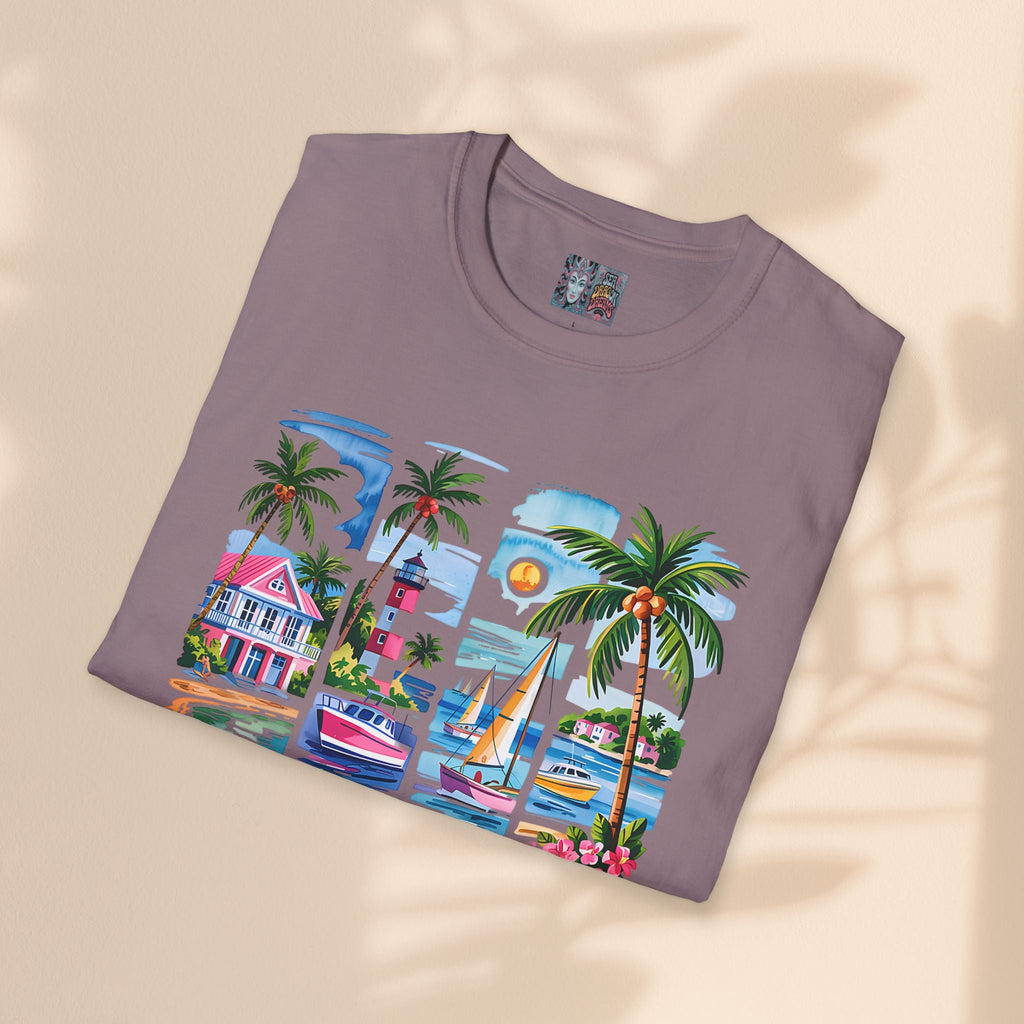 Brush Stroke Salty Soul Unisex Softstyle T-Shirt - Tropical Vibe Tee for Beach Lovers