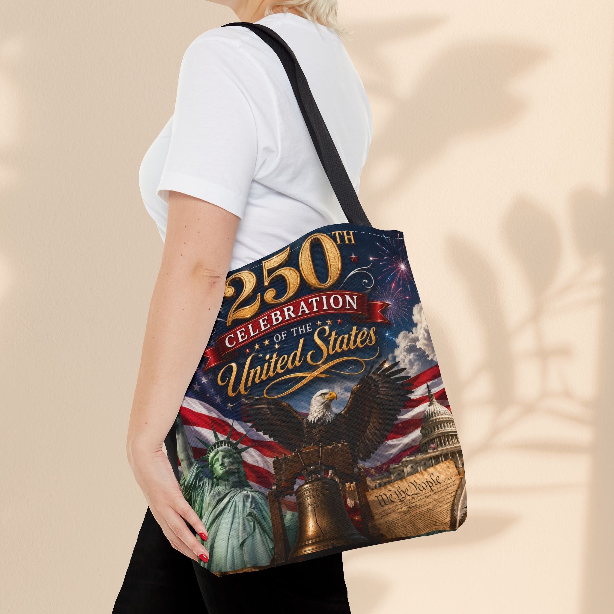 Patriotic American Flag & Eagle Tote Bag — 250th United States Celebration